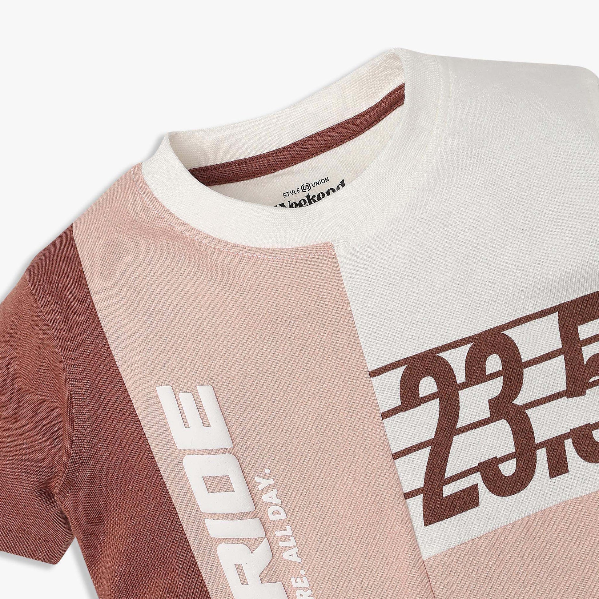 Boys Cotton Crew Neck Weekend T-Shirt