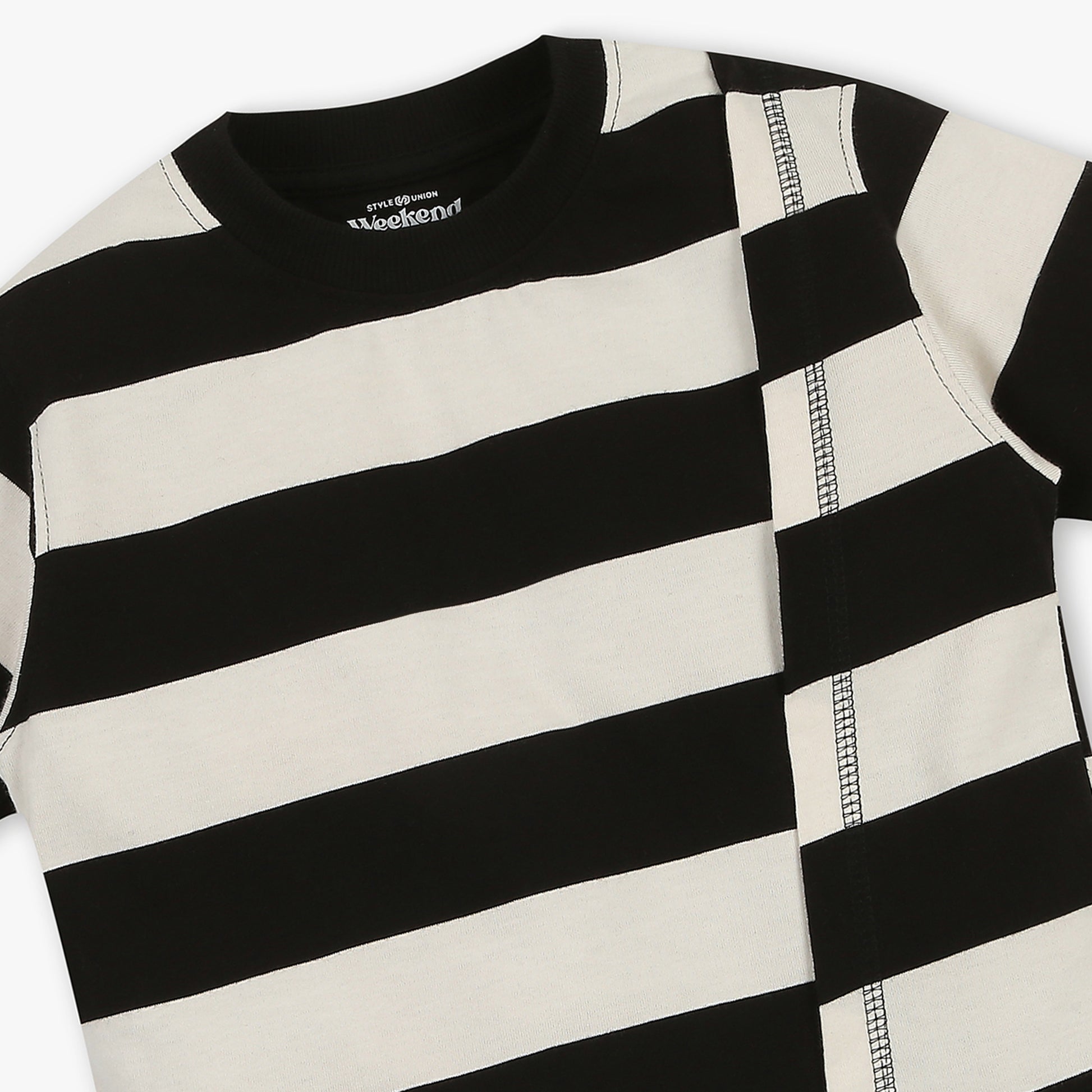 Boys Striped Cotton Polyester T-Shirt