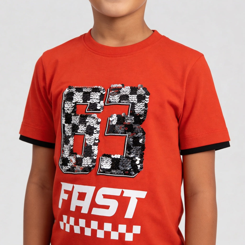 Boys Cotton Printed Crew Neck Weekend T-Shirt