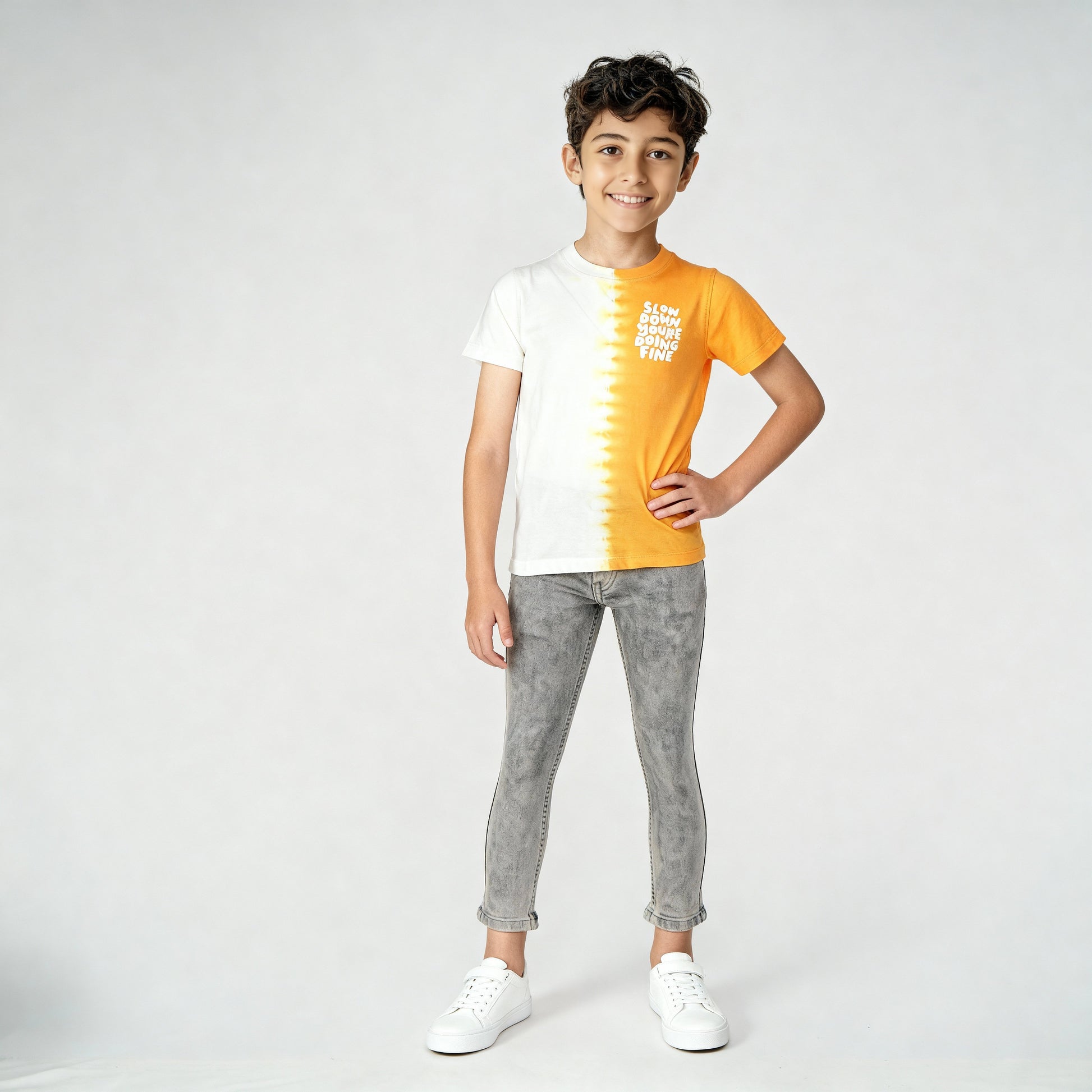 Boys Cotton Tie - Dye Skiddle T-Shirt