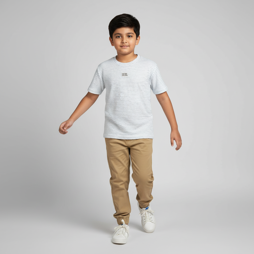 Boys Structured Crew Neck T-Shirt