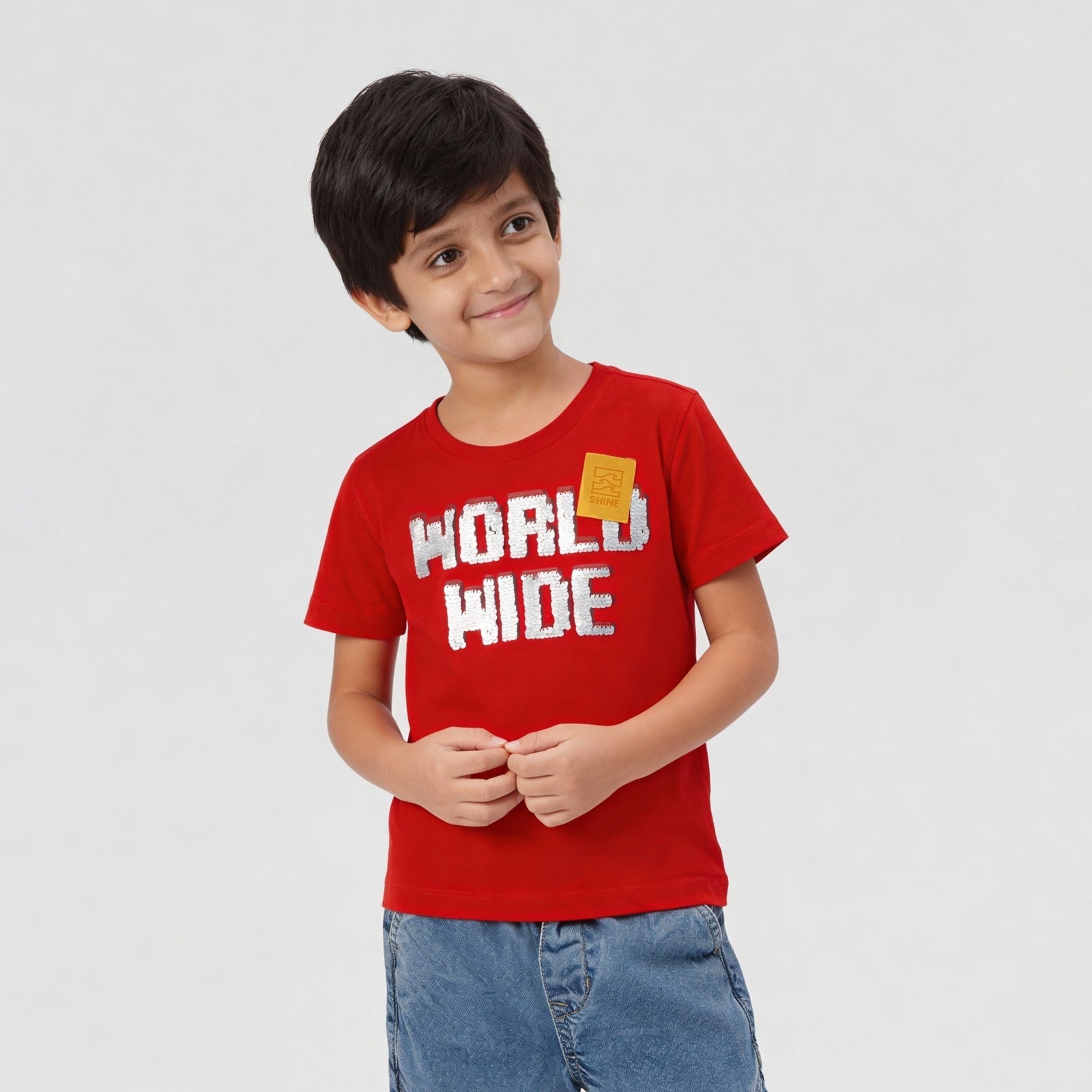 Boys Cotton Embellished Oversize T-Shirt
