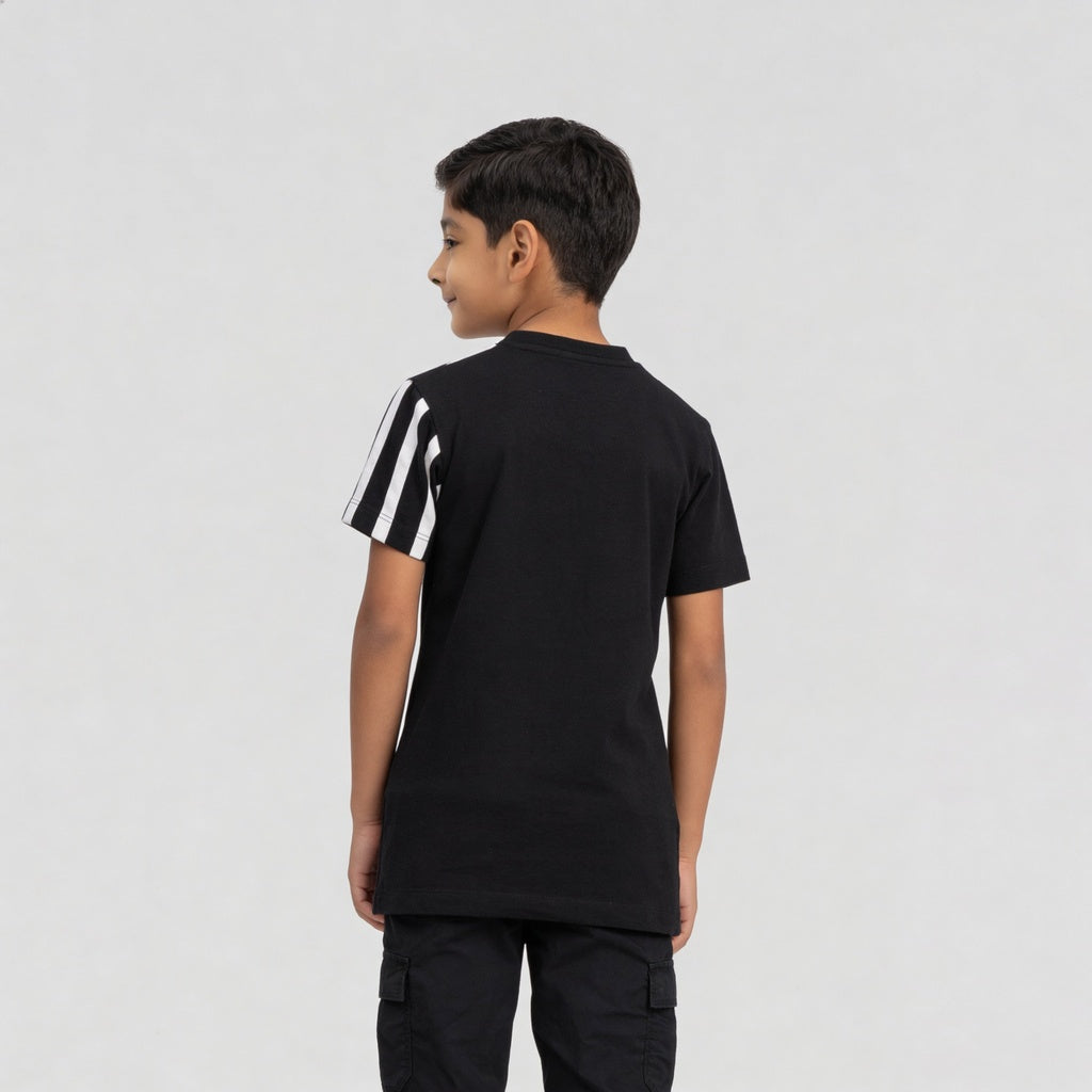 Boys Striped Crew Neck Future Squad T-Shirt