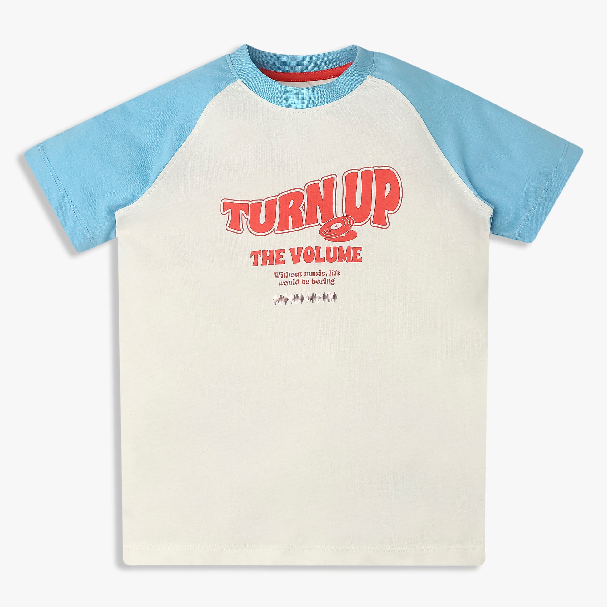 Boys Cotton Printed Crew Neck T-Shirt