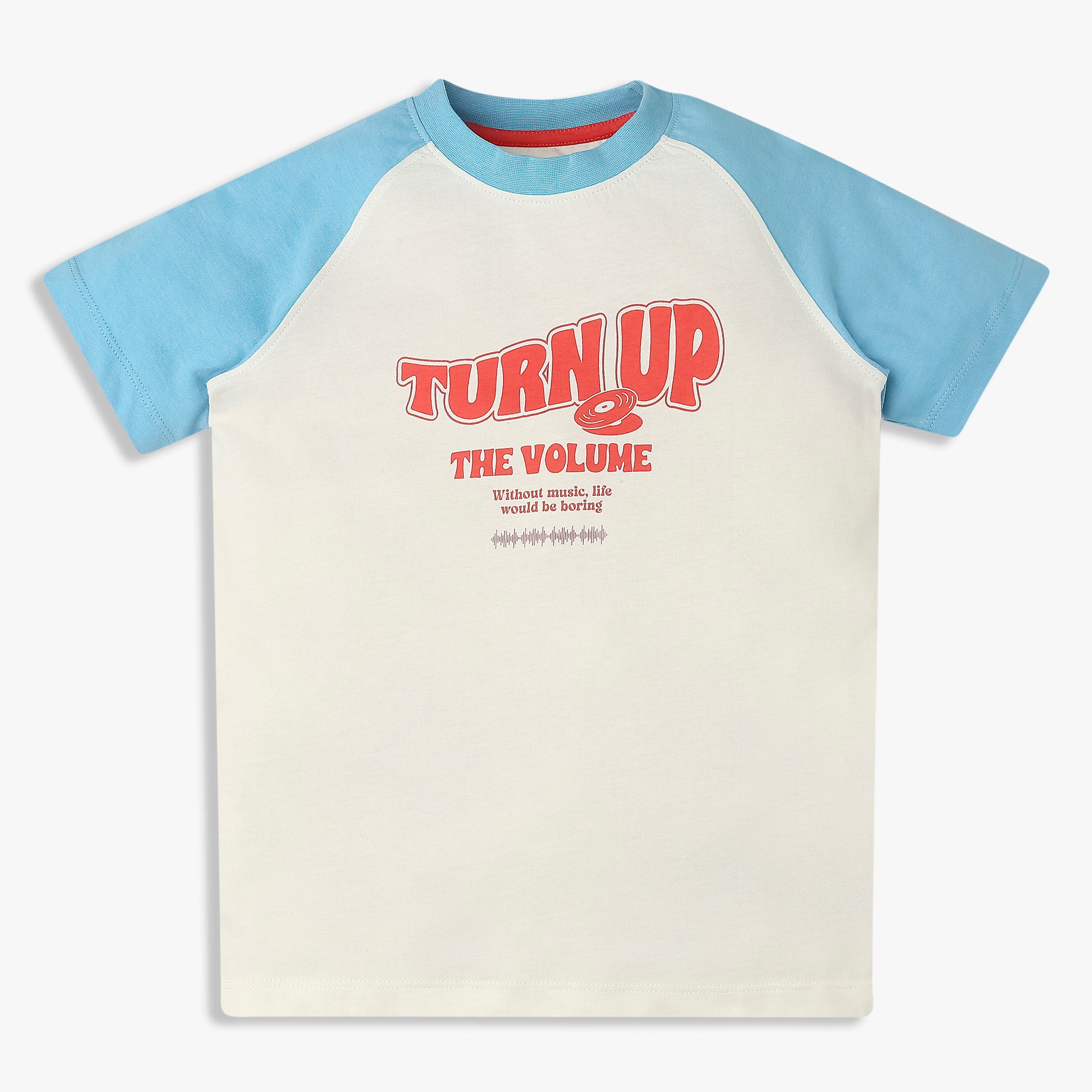 Boys Cotton Printed Crew Neck T-Shirt