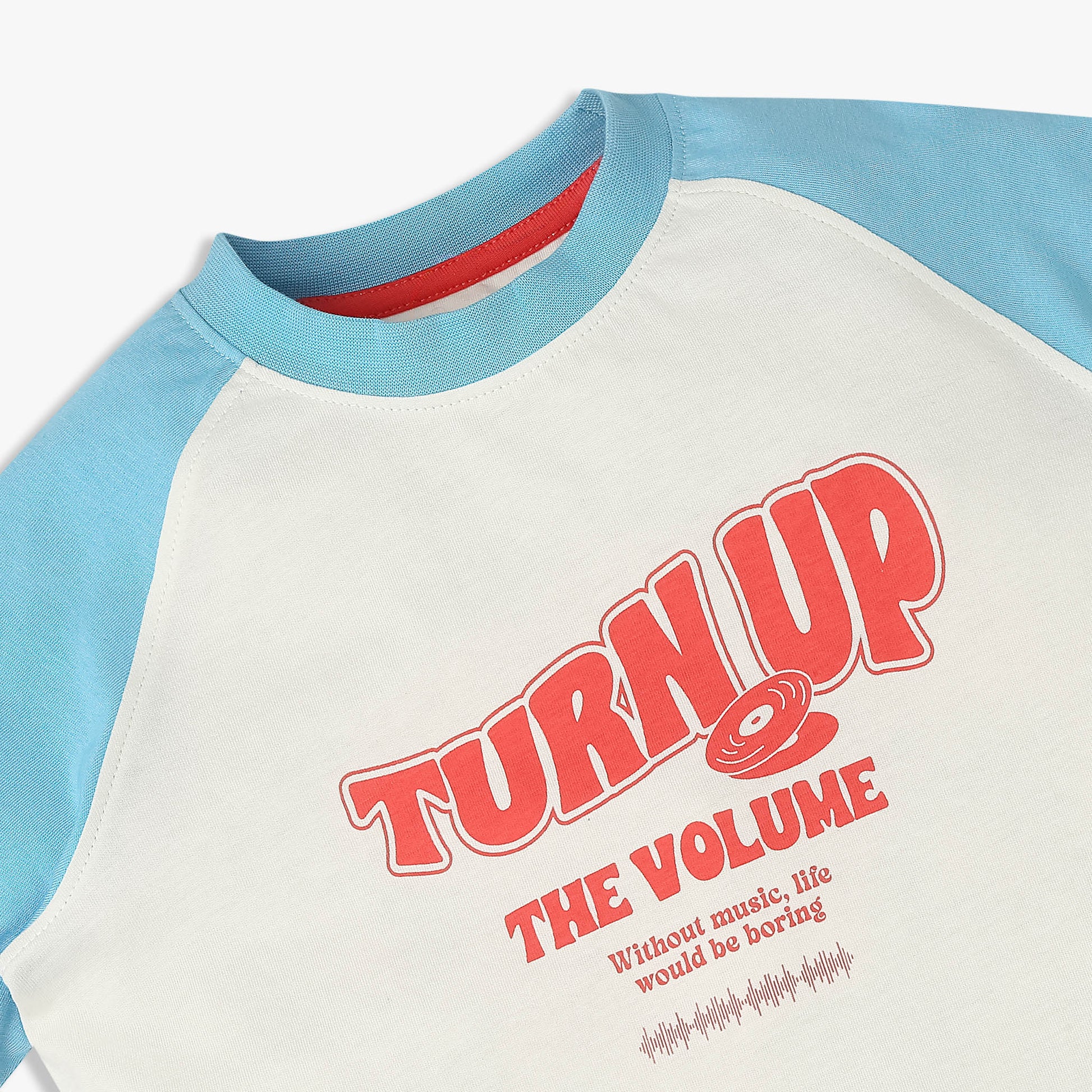 Boys Cotton Printed Crew Neck T-Shirt