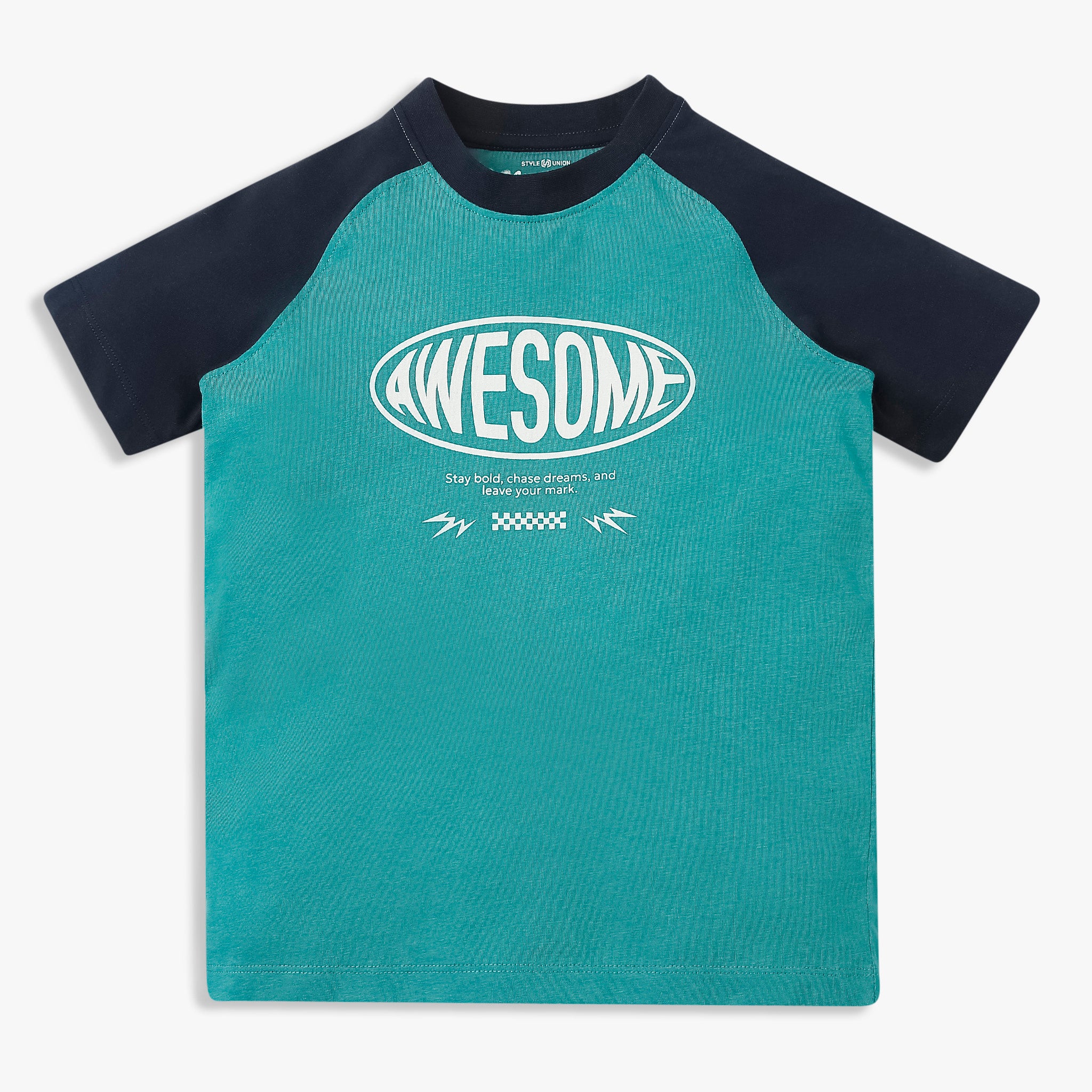 Boys Cotton Printed Crew Neck T-Shirt