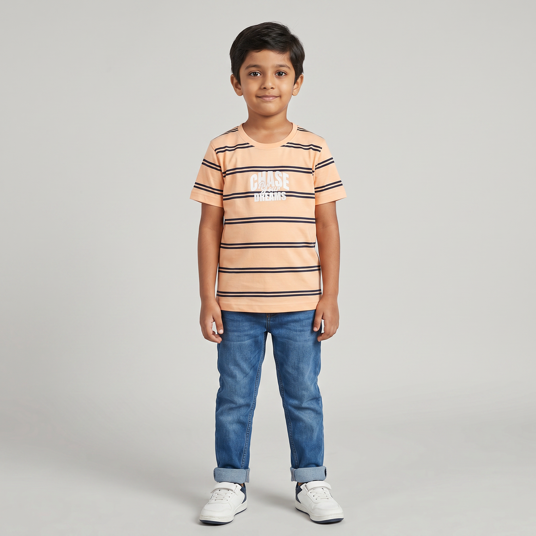 Boys Cotton Striped T-Shirt