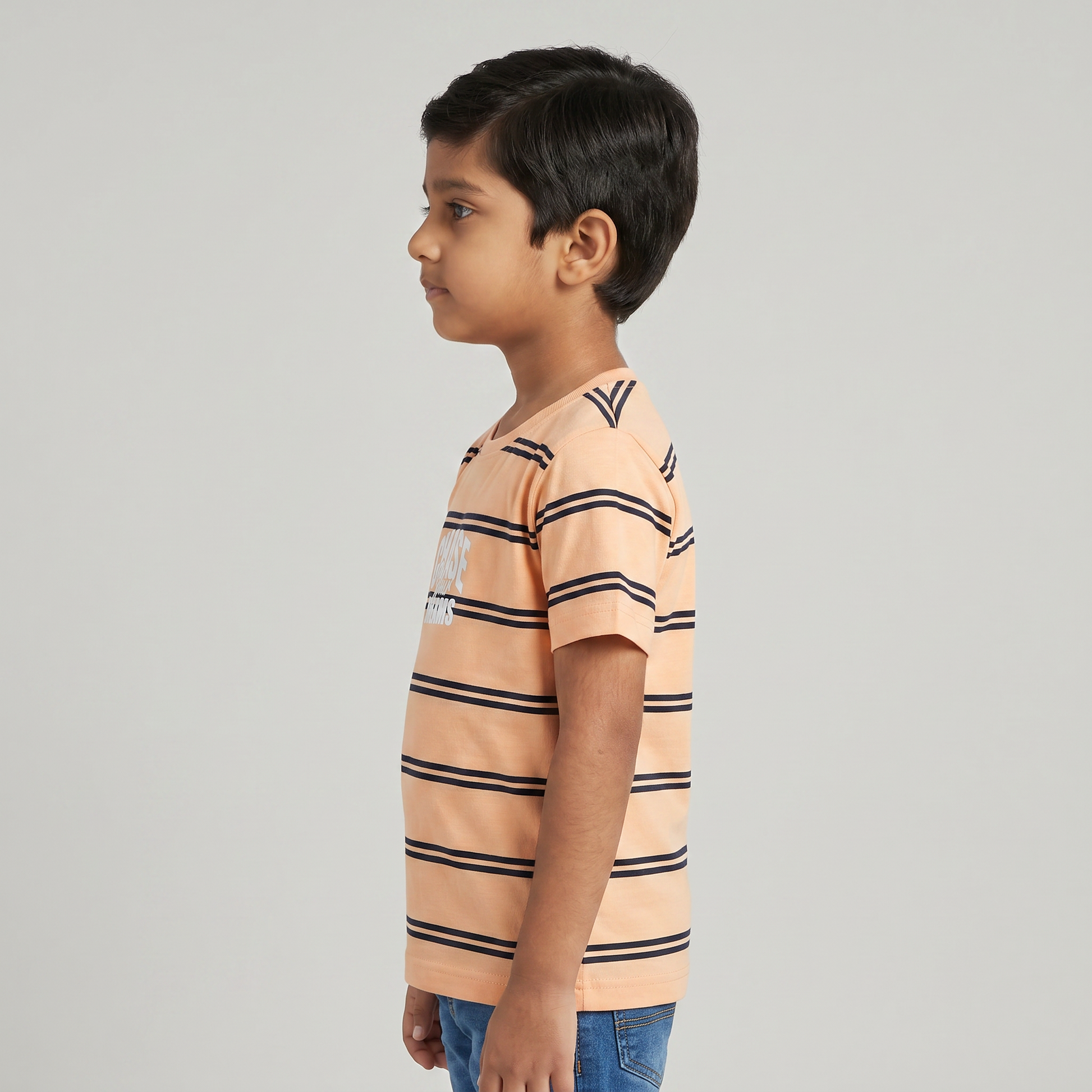 Boys Cotton Striped T-Shirt