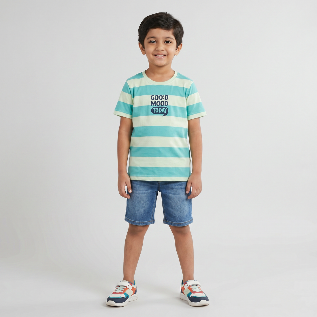 Boys Cotton Striped T-Shirt