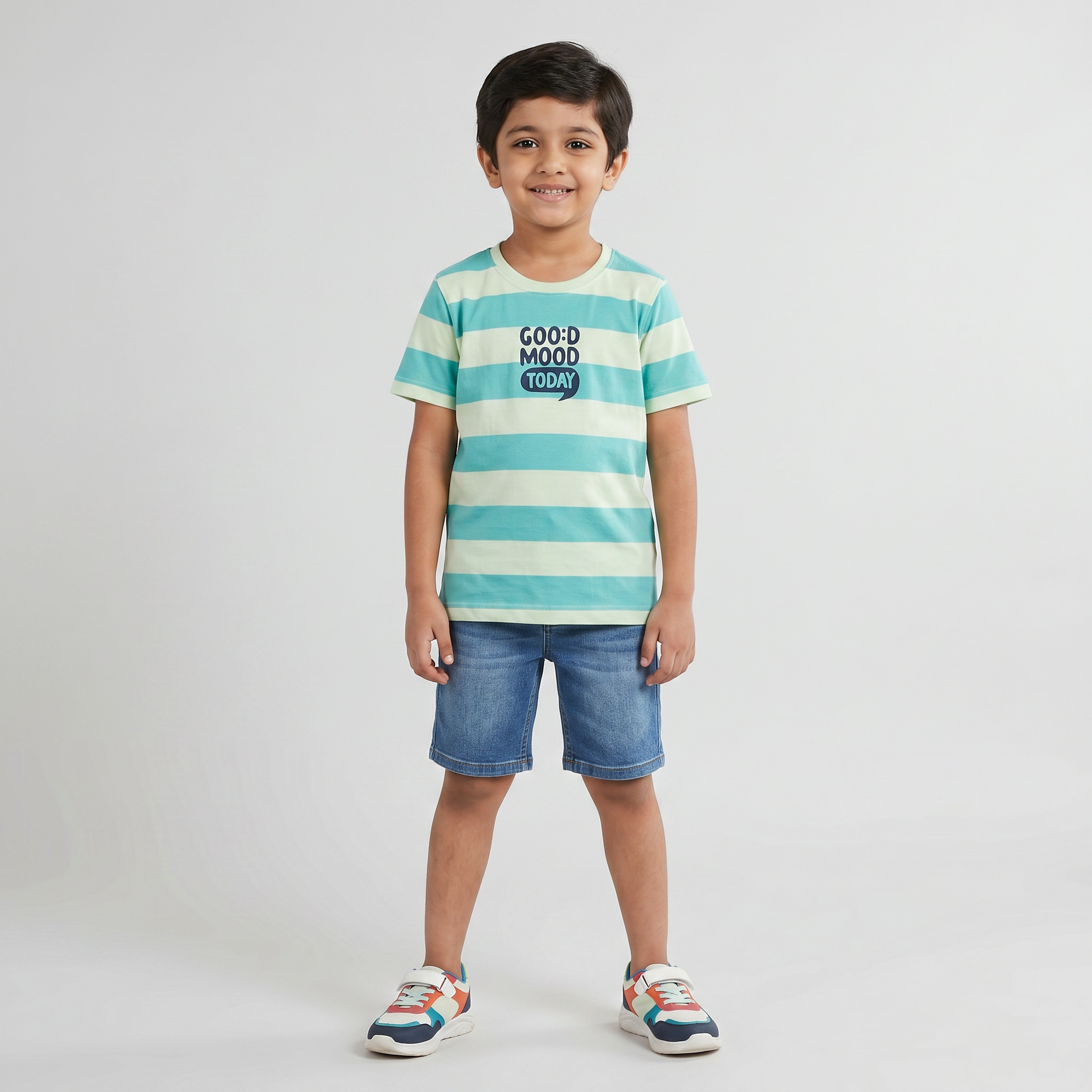Boys Cotton Striped T-Shirt