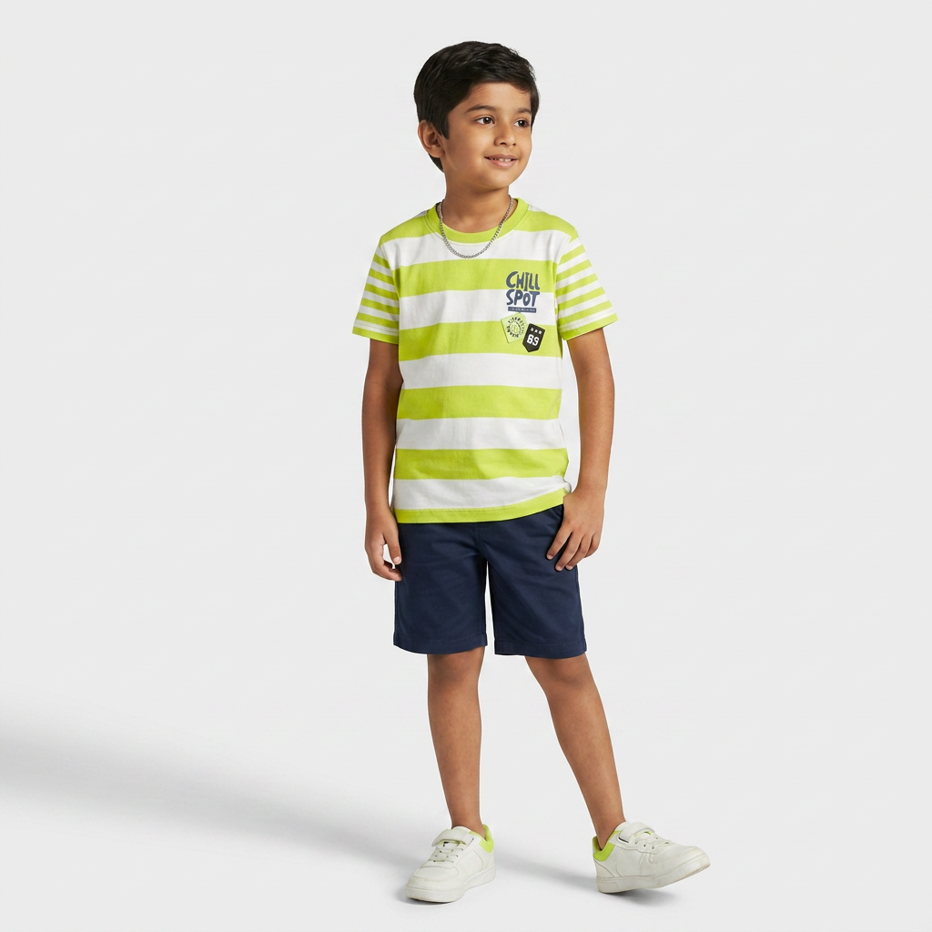 Boys Cotton Striped T-Shirt