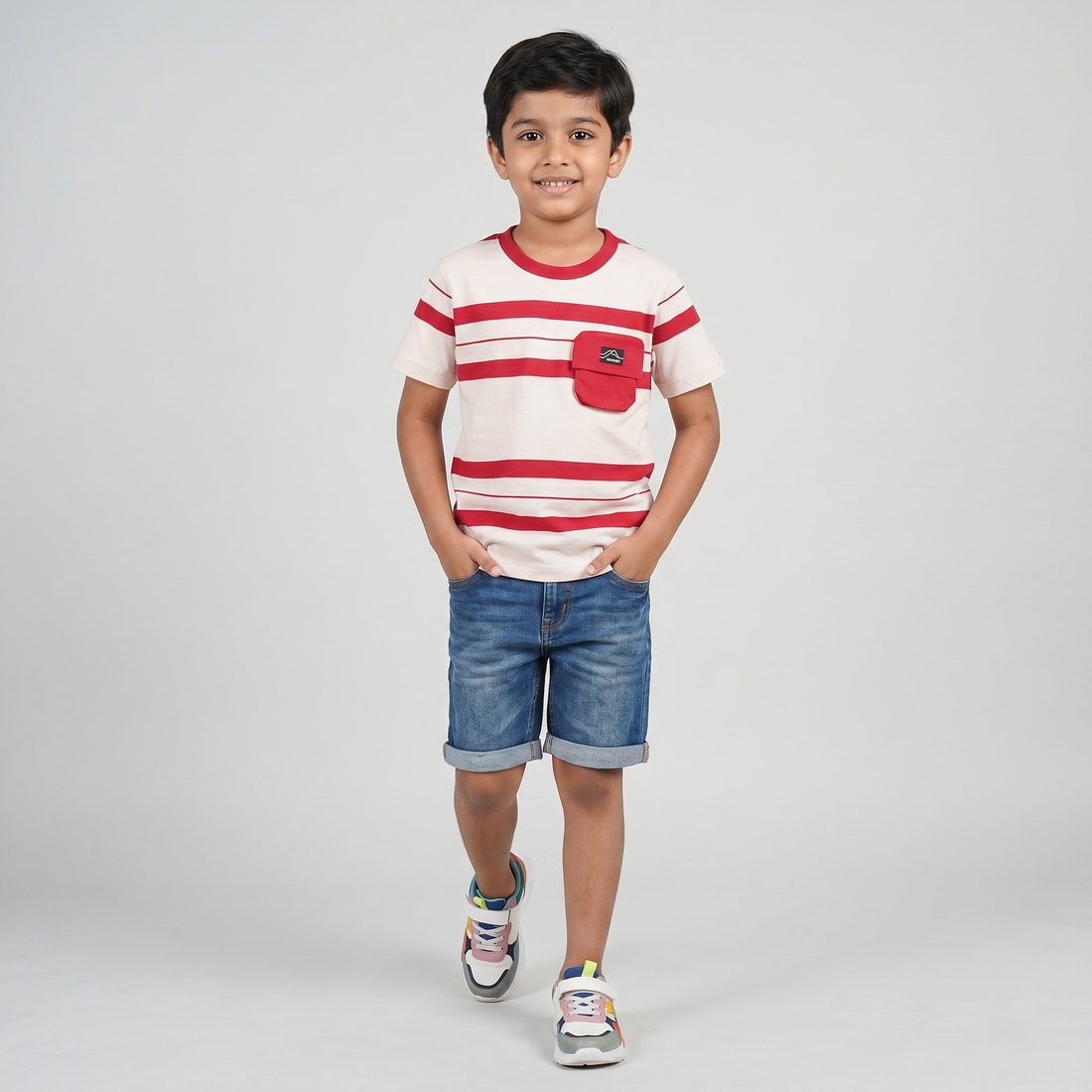 Boys Cotton Striped T-Shirt