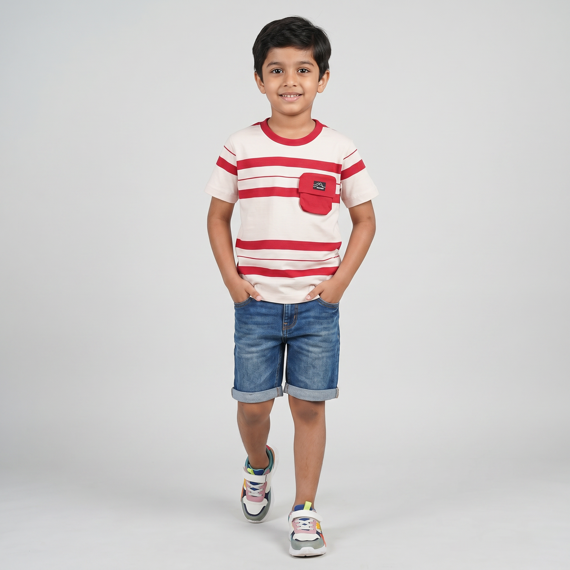 Boys Cotton Striped T-Shirt