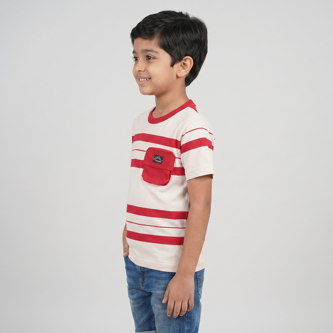 Boys Cotton Striped T-Shirt