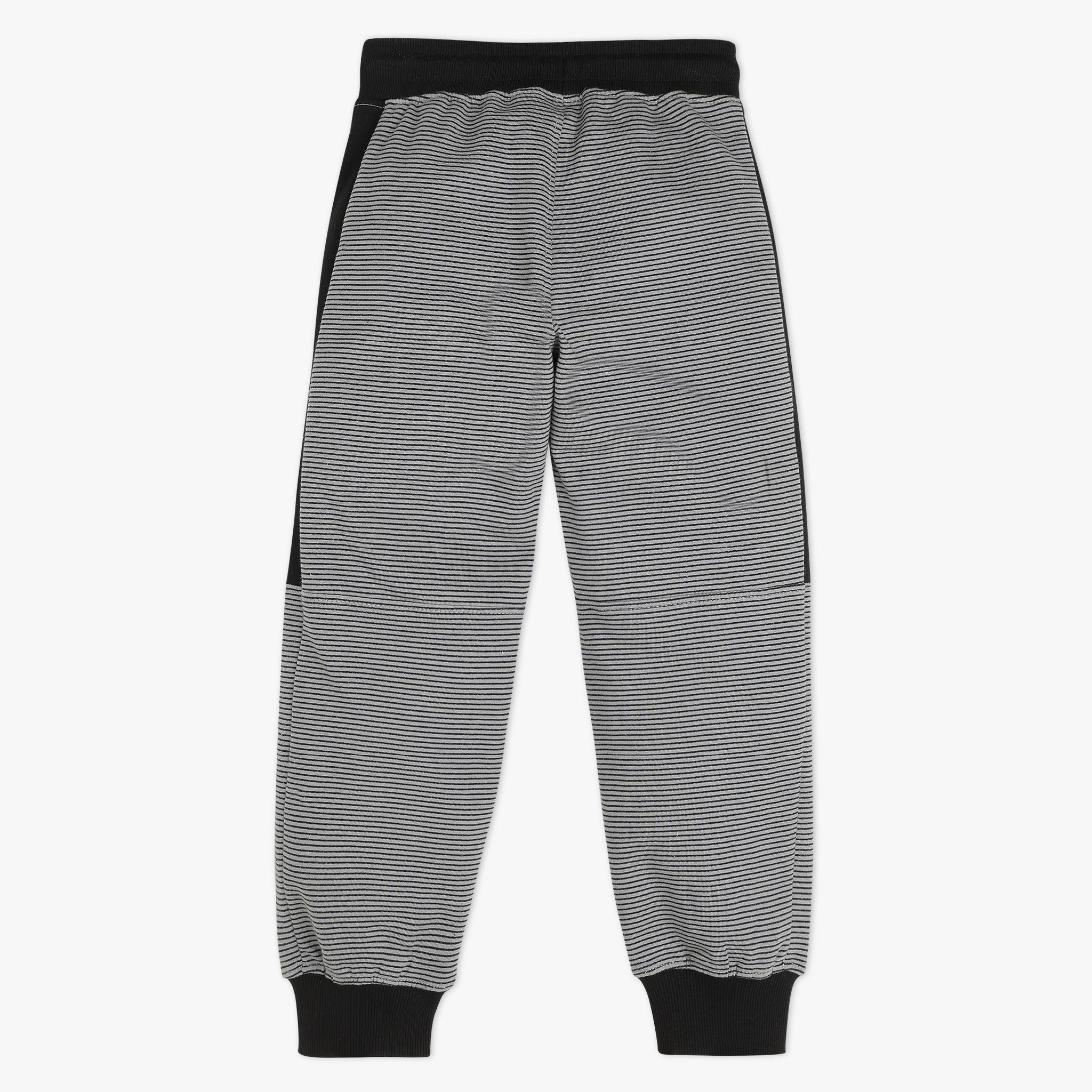 Boys Solid Full Length Pop Side Joggers