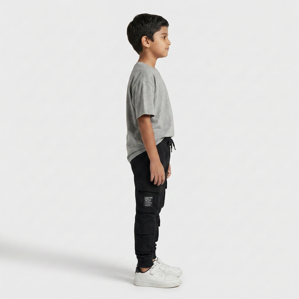 Boys Cotton Cut and Sew Mid Rise Joggers