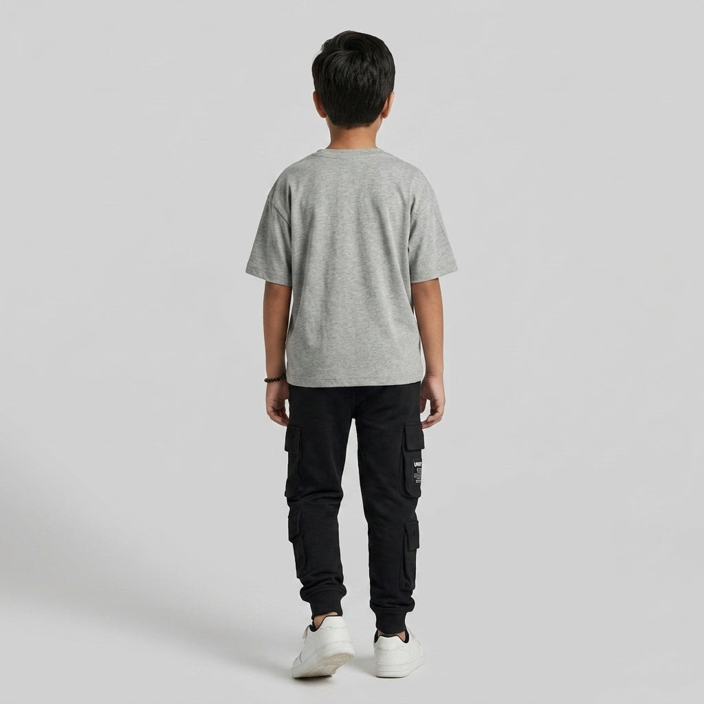 Boys Cotton Cut and Sew Mid Rise Joggers