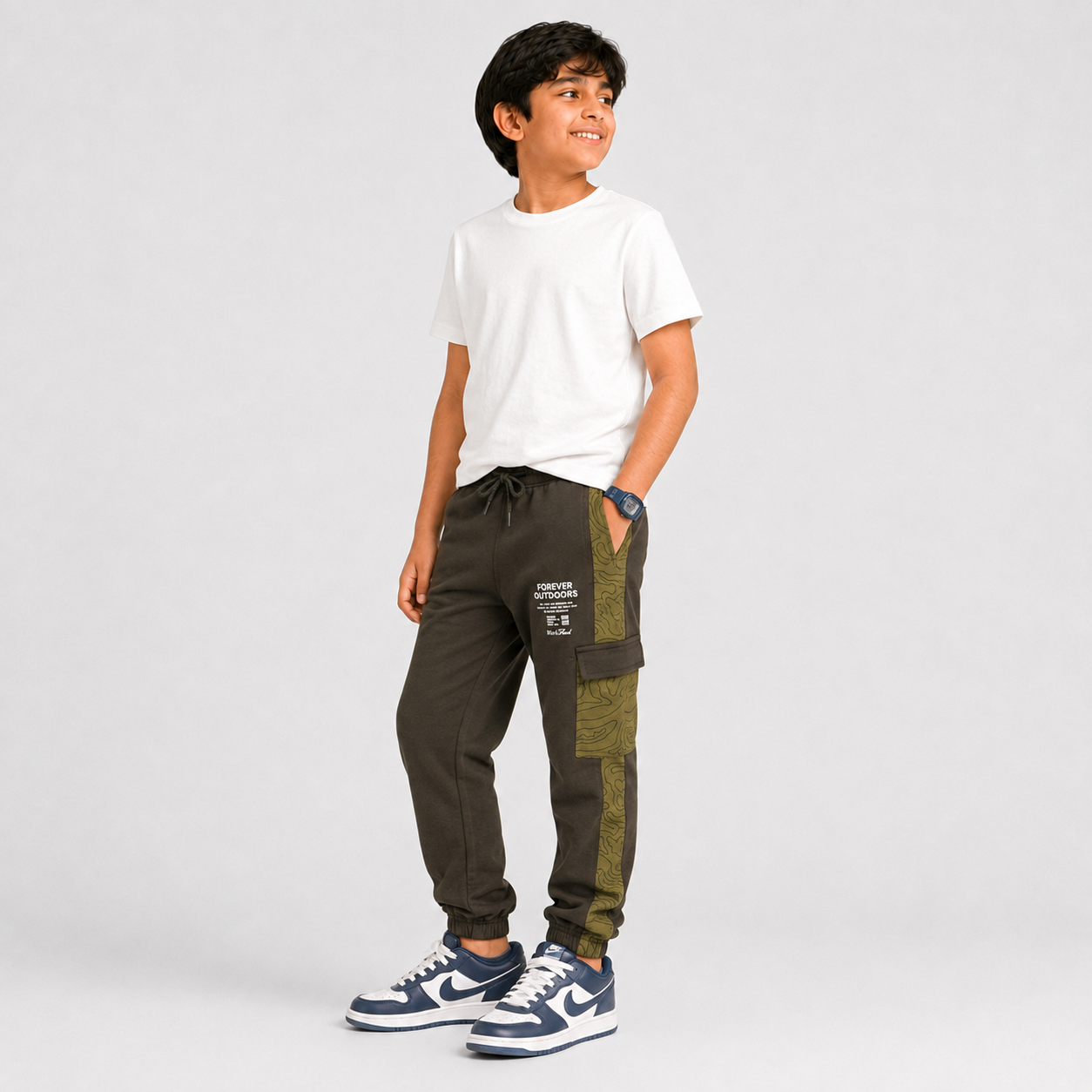 Boys Cut and Sew Mid Rise Joggers