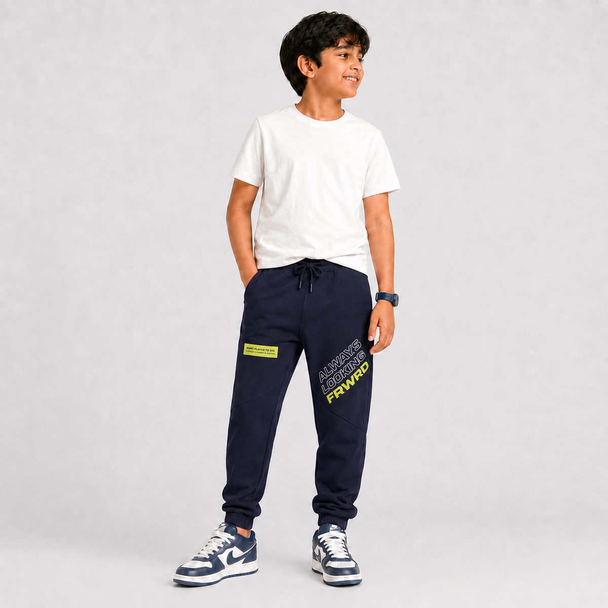 Boys Cut and Sew Mid Rise Joggers