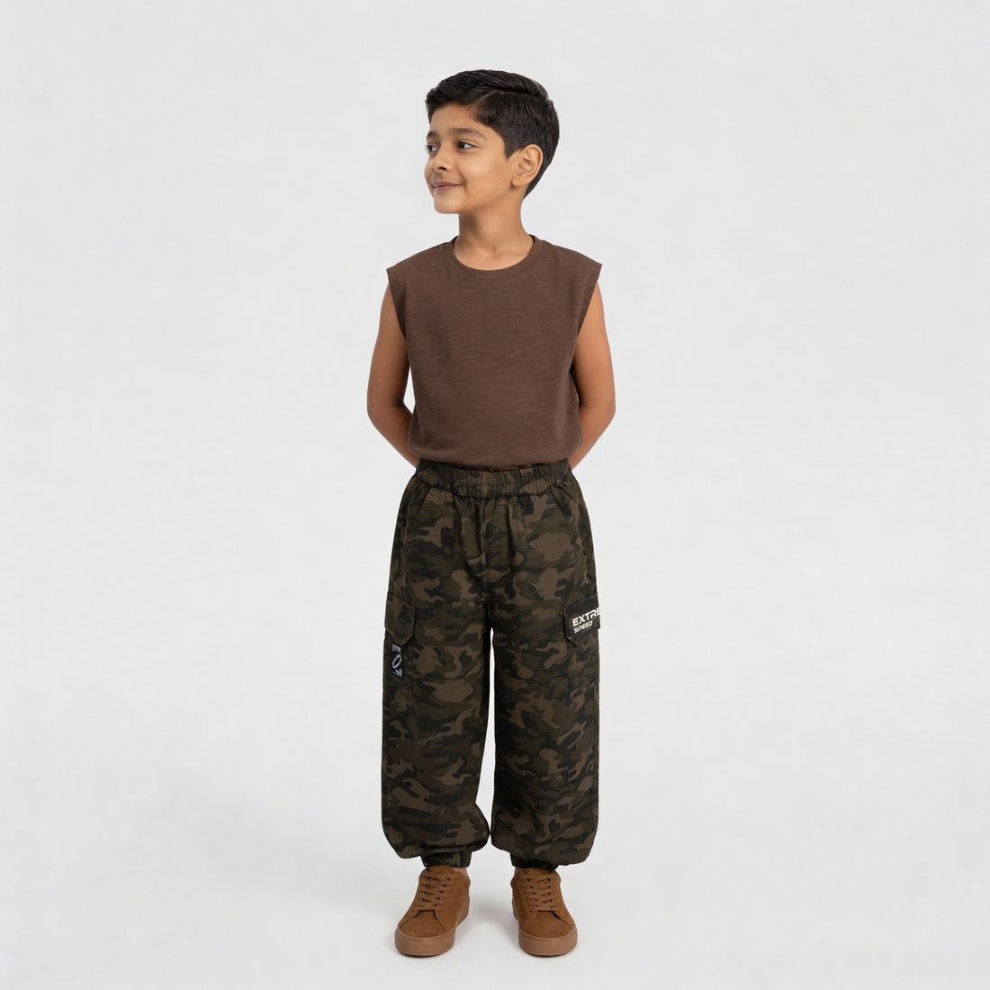 Boys Cotton Printed Messenger Pant