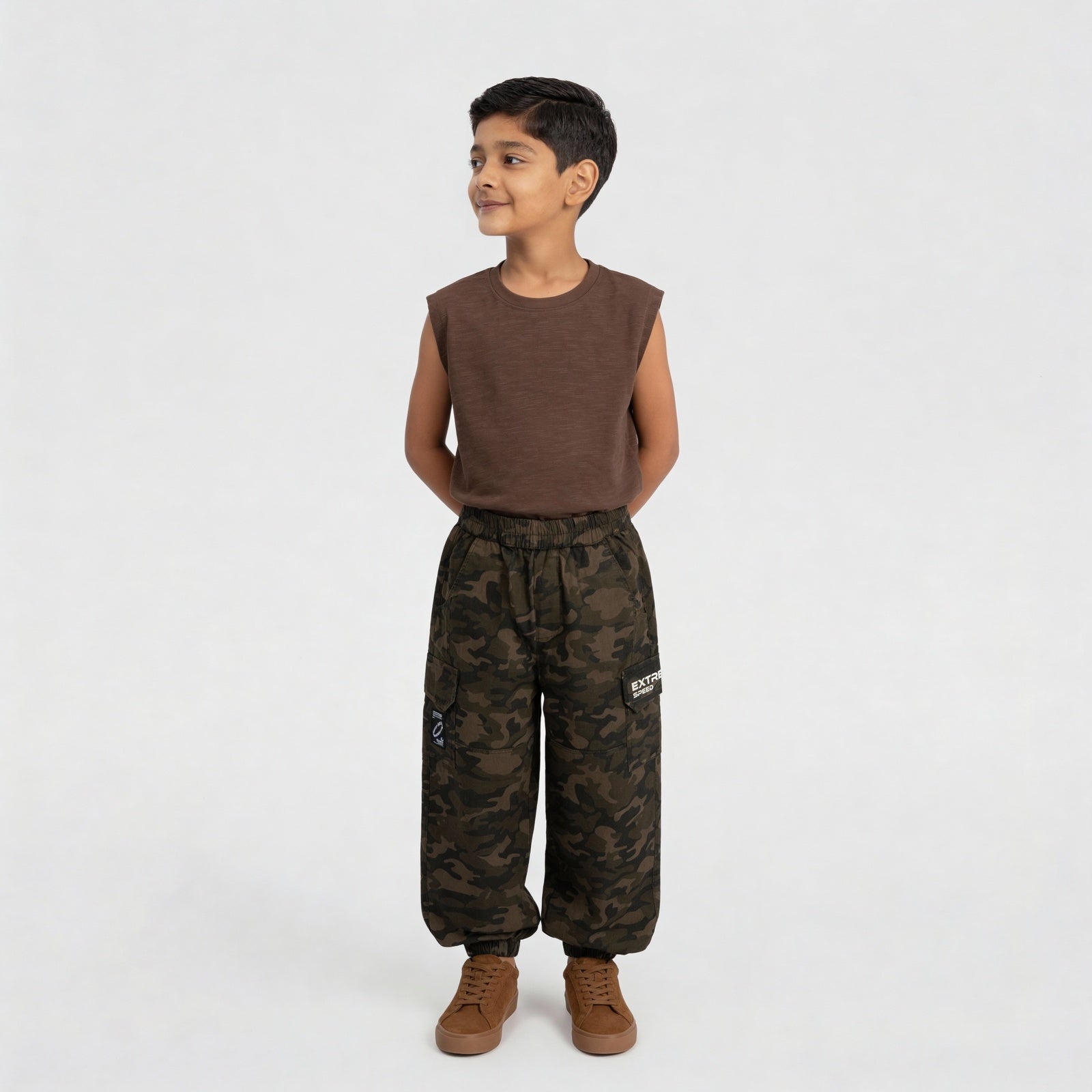 Boys Cotton Printed Messenger Pant