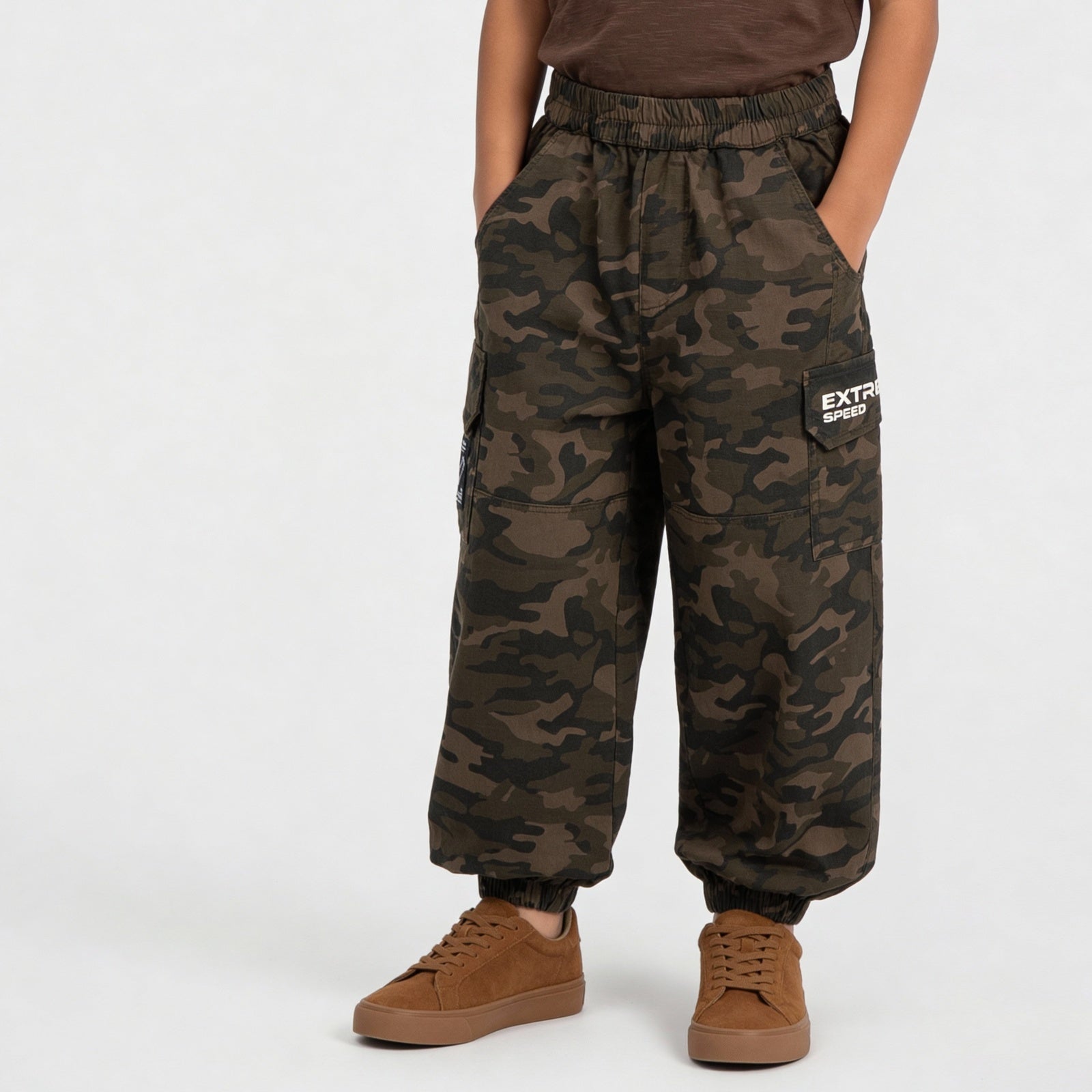 Boys Cotton Printed Messenger Pant