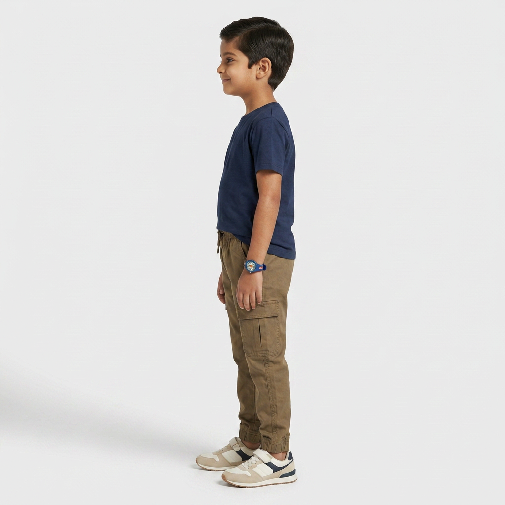 Boys Cotton Solid Mid Rise Joggers