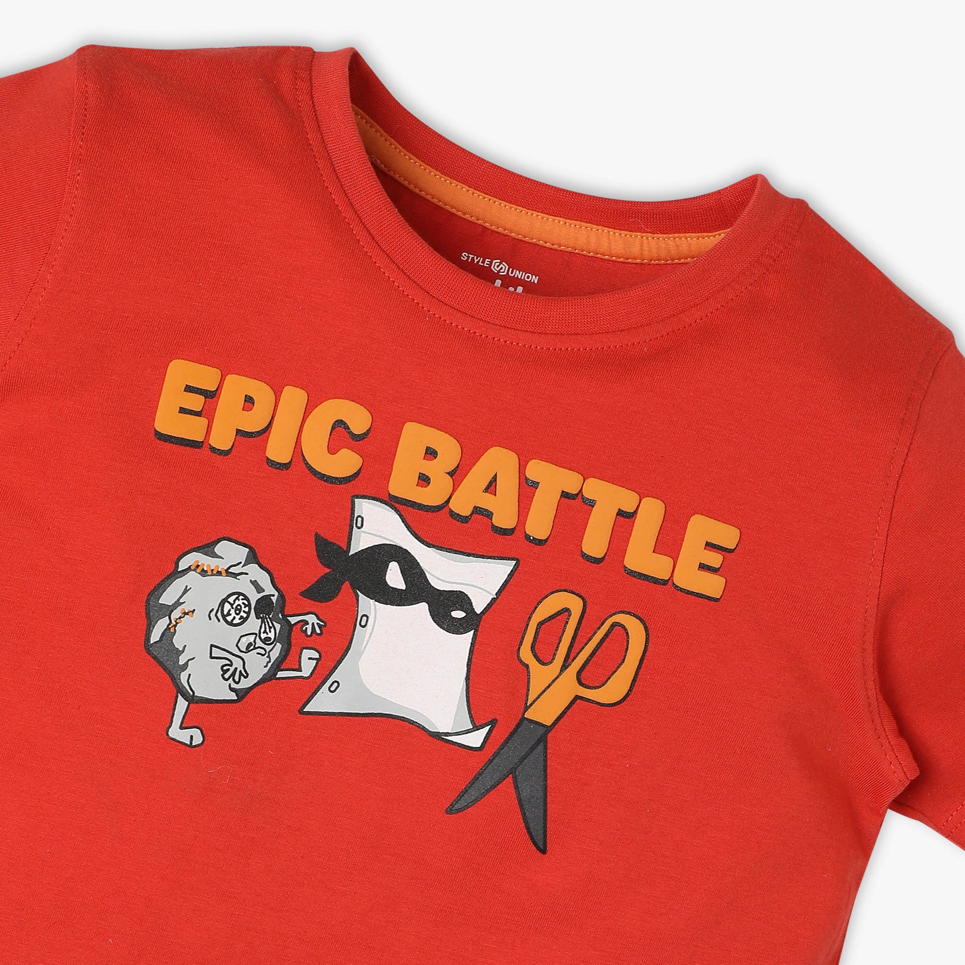 Boys Regular Fit Crew Neck Graphic T-Shirt