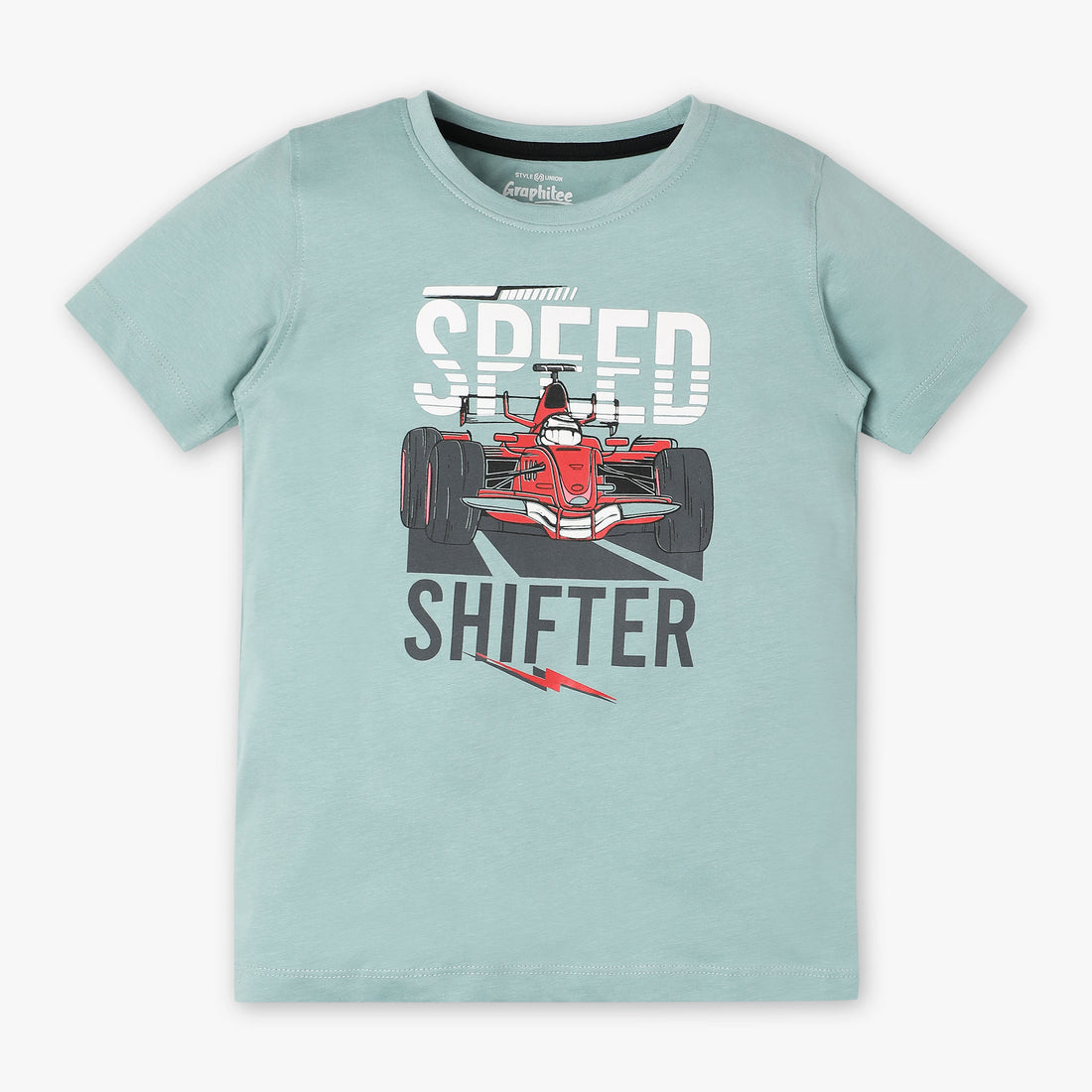 Boys Regular Fit Crew Neck Graphic T-Shirt