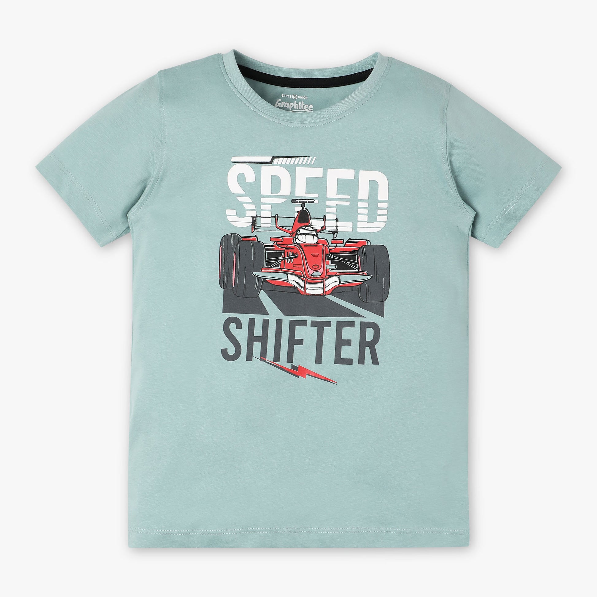 Boys Regular Fit Crew Neck Graphic T-Shirt