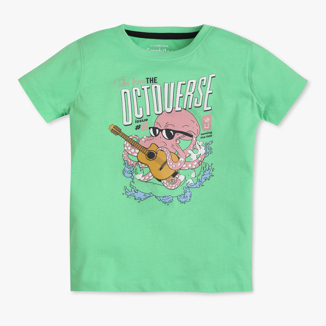 Boys Regular Fit Crew Neck Graphic T-Shirt