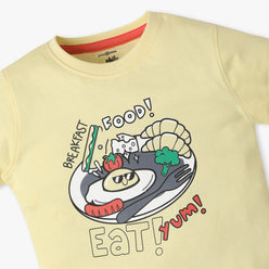 Boys Regular Fit Crew Neck Graphic T-Shirt