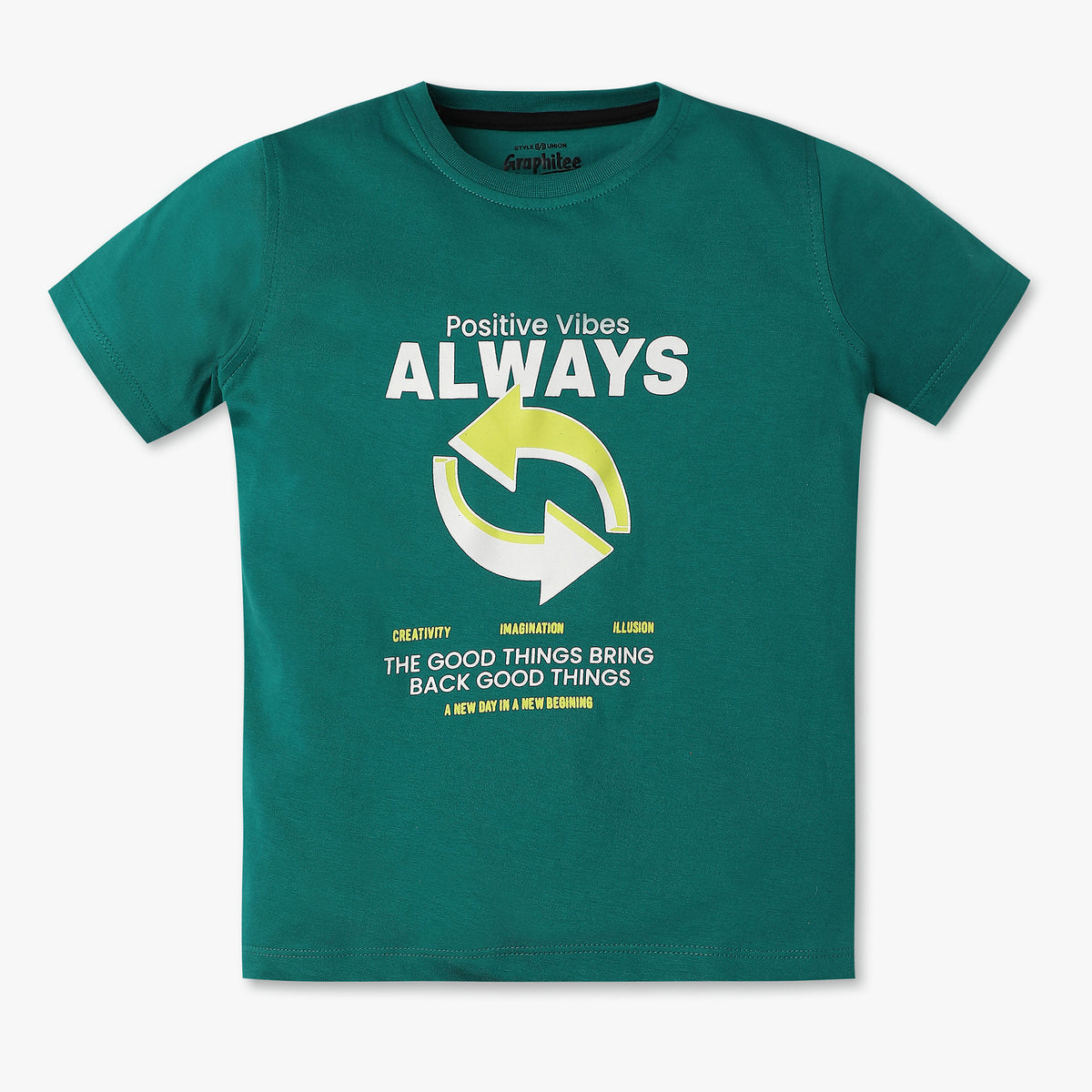 Boys Regular Fit Graphic Crew Neck T-Shirt