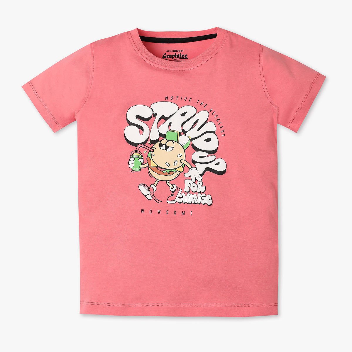 Boys Regular Fit Graphic Crew Neck T-Shirt