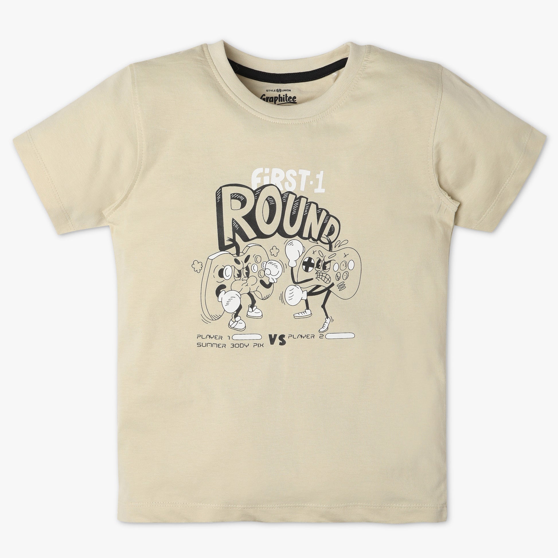 Boys Regular Fit Graphic Crew Neck T-Shirt