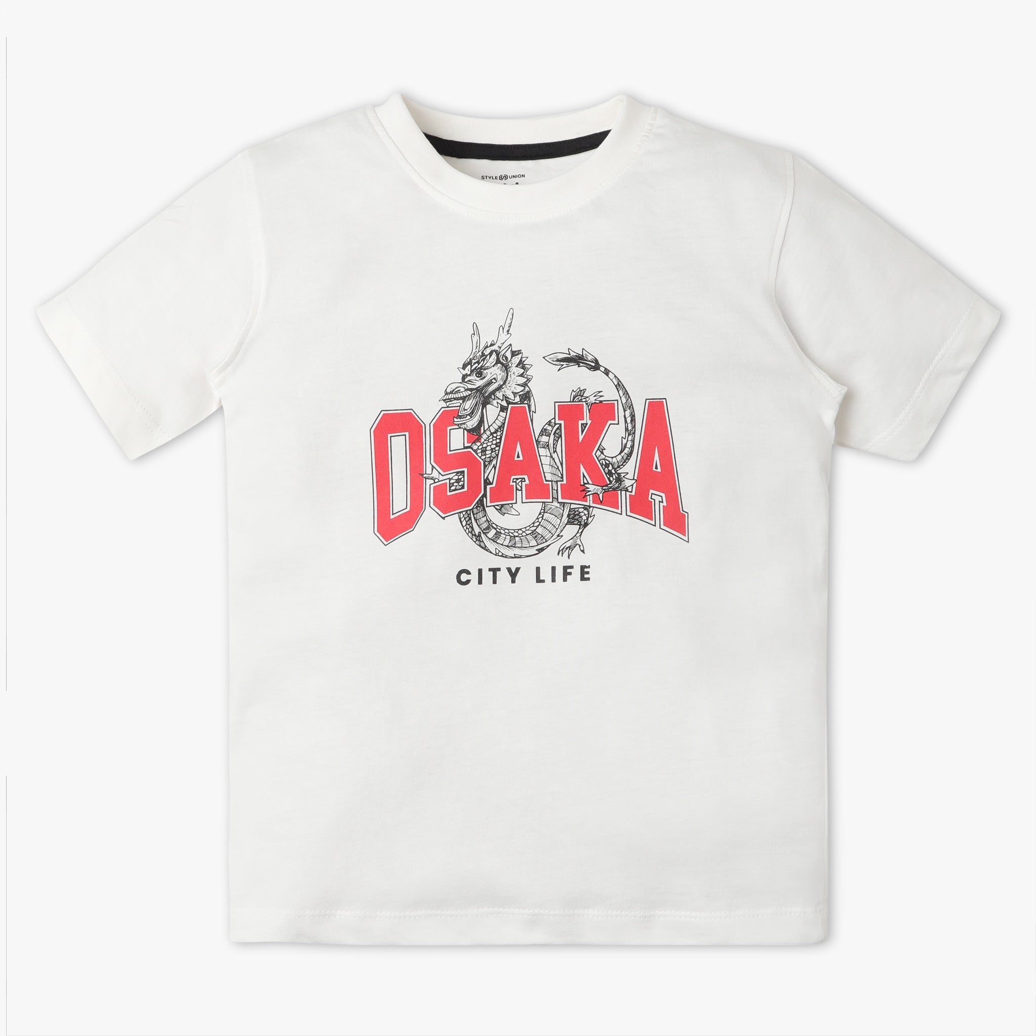 Boys Regular Fit Graphic Crew Neck T-Shirt