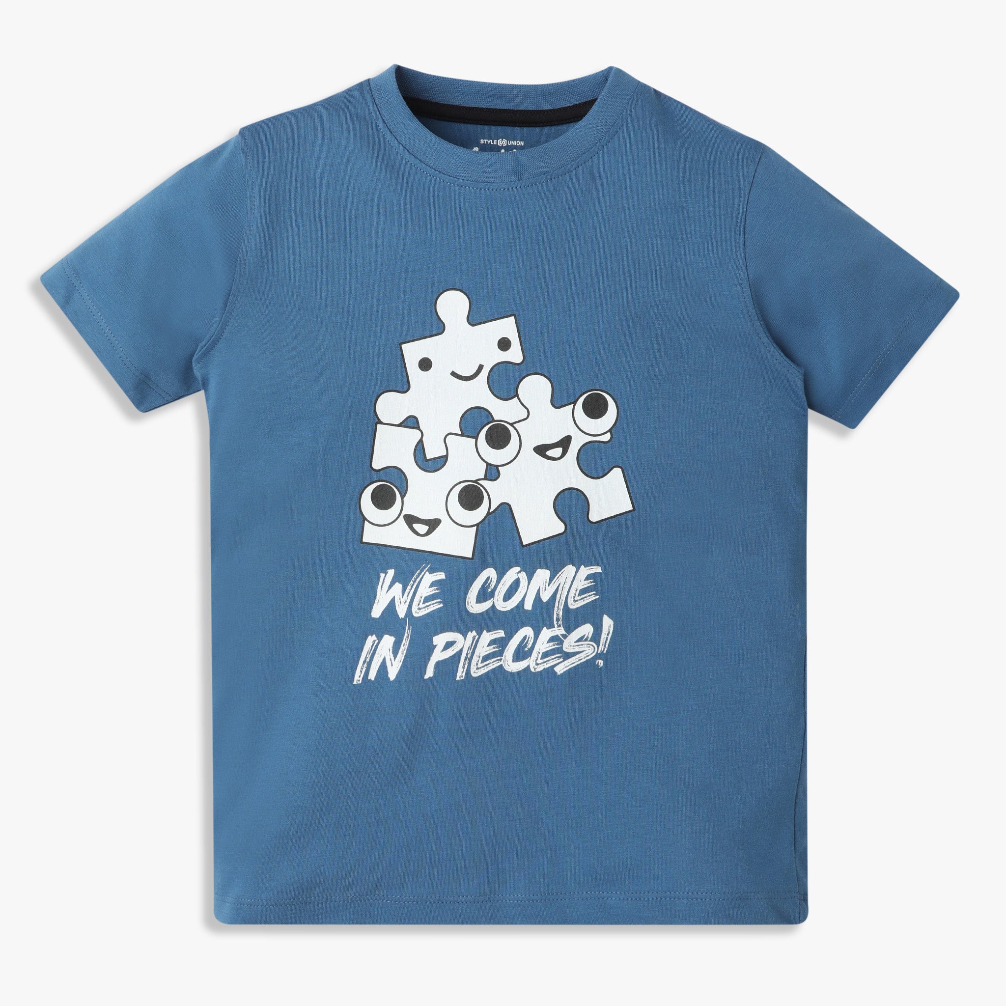 Boys Regular Fit Graphic Crew Neck T-Shirt