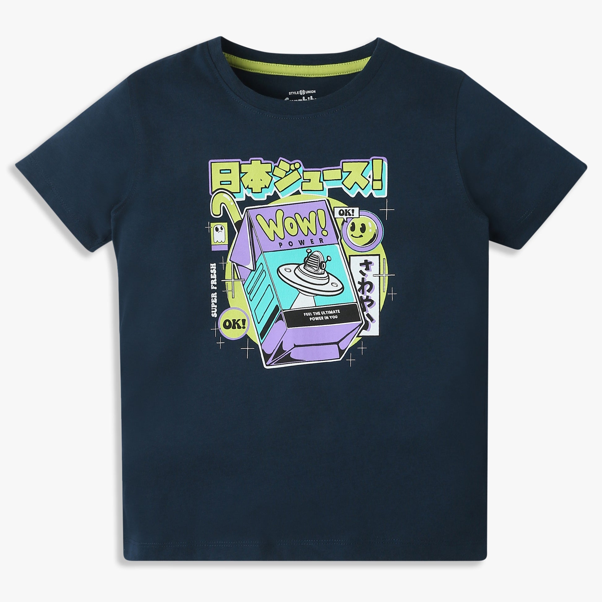 Boys Regular Fit Graphic Crew Neck T-Shirt