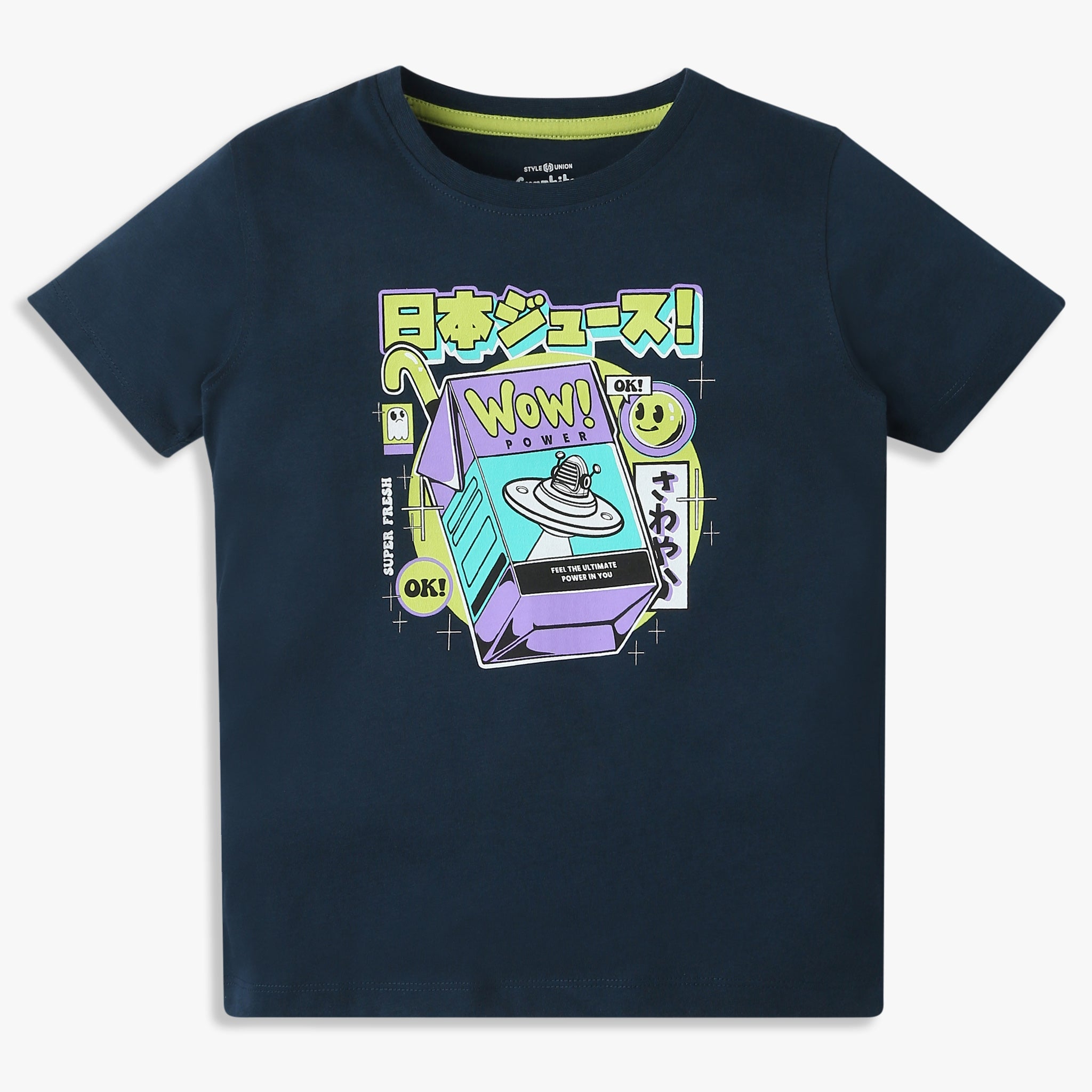Boys Regular Fit Graphic Crew Neck T-Shirt