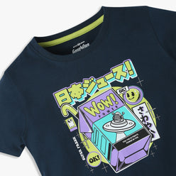 Boys Regular Fit Graphic Crew Neck T-Shirt