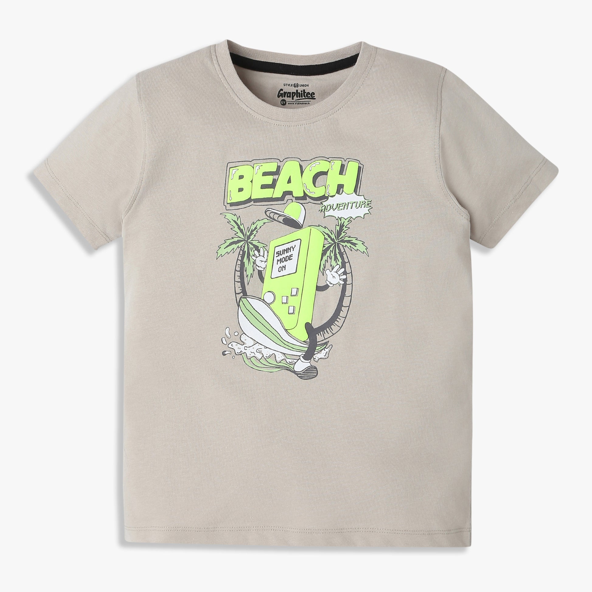 Boys Regular Fit Graphic Crew Neck T-Shirt