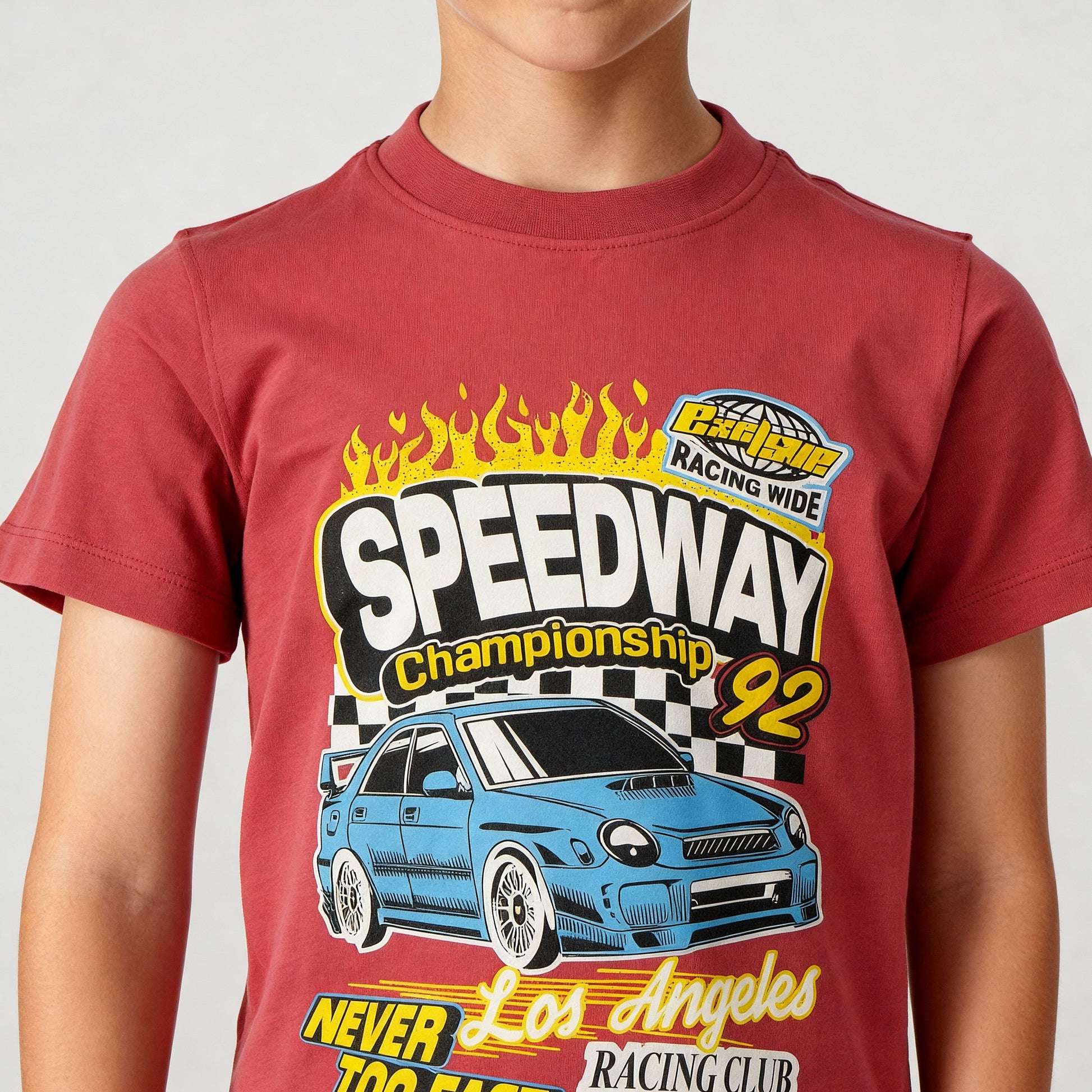 Boys Cotton Crew Neck Graphitee