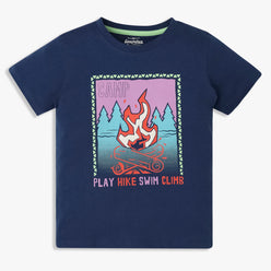 Boys Cotton Crew Neck Graphitee