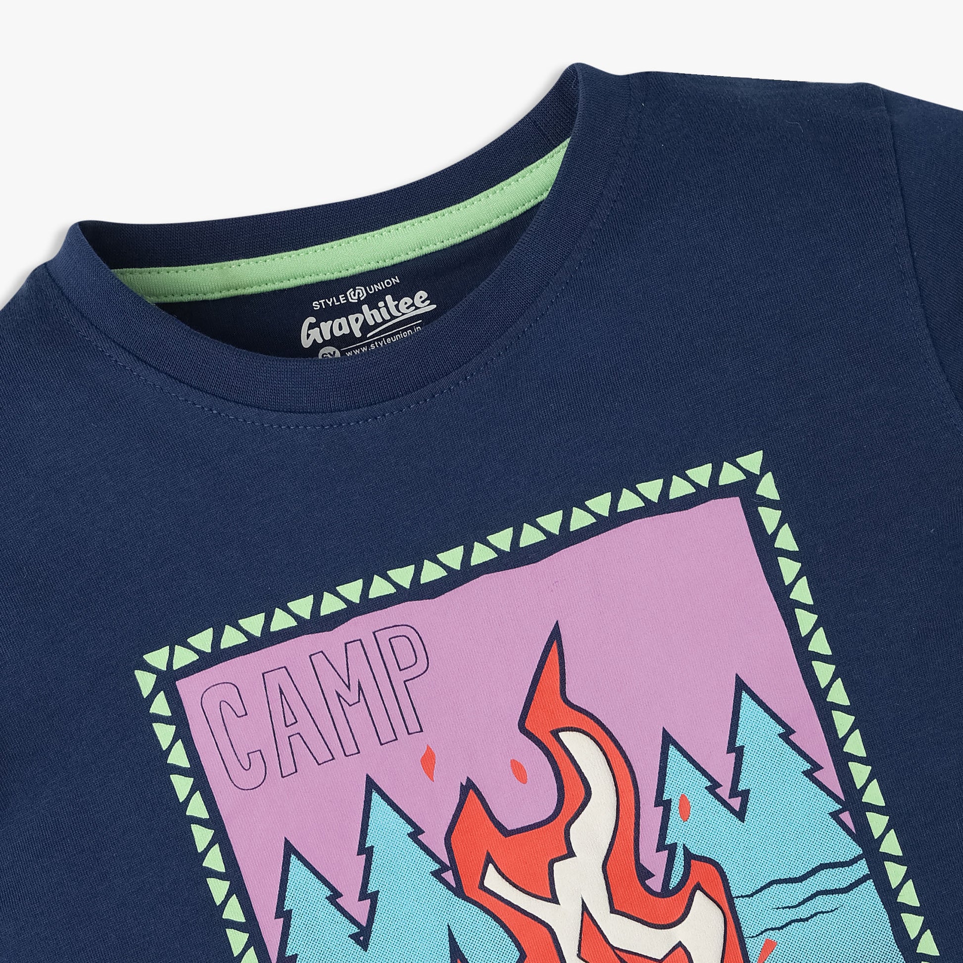 Boys Cotton Crew Neck Graphitee