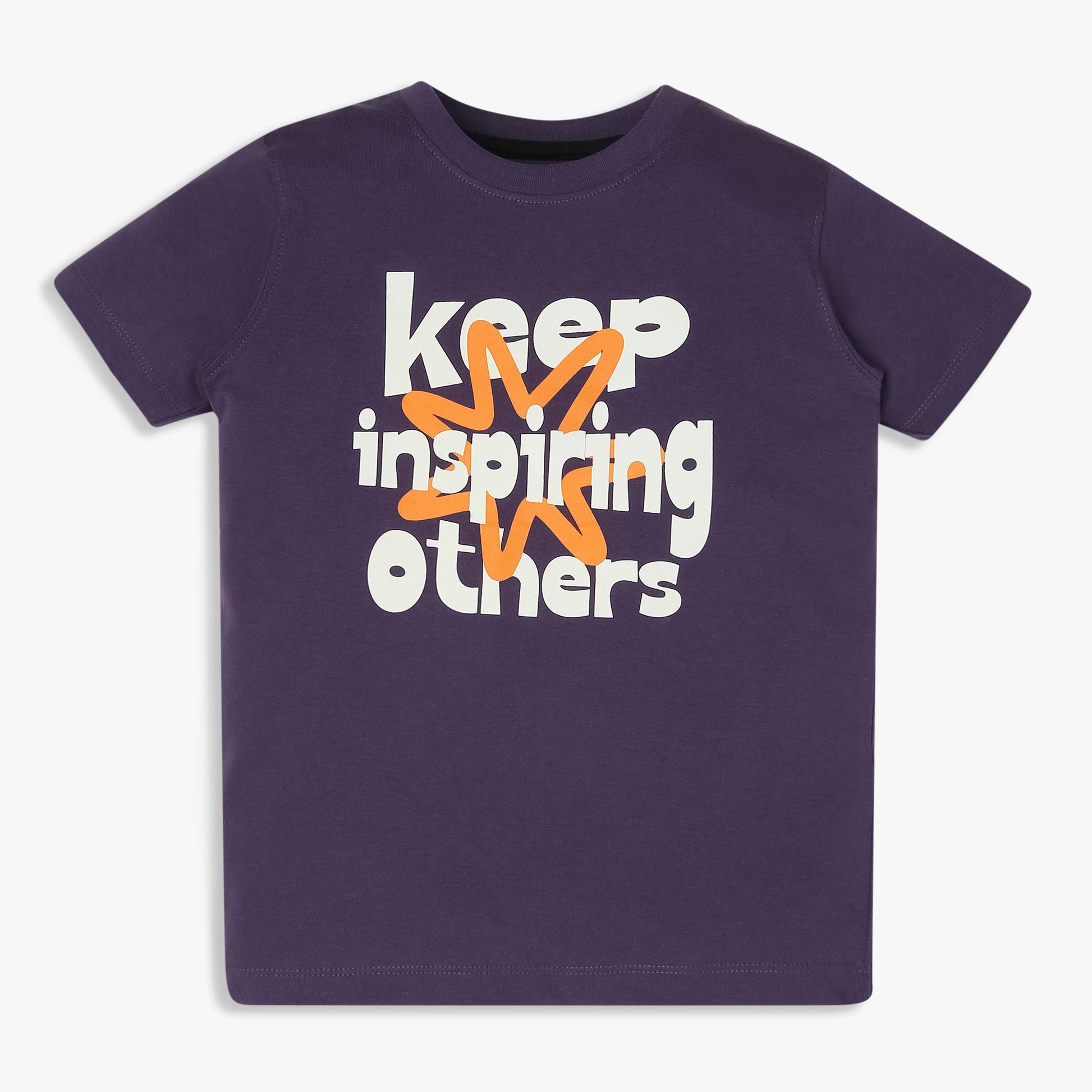 Boys Cotton Crew Neck Graphitee