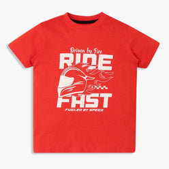 Boys Cotton Crew Neck Graphitee