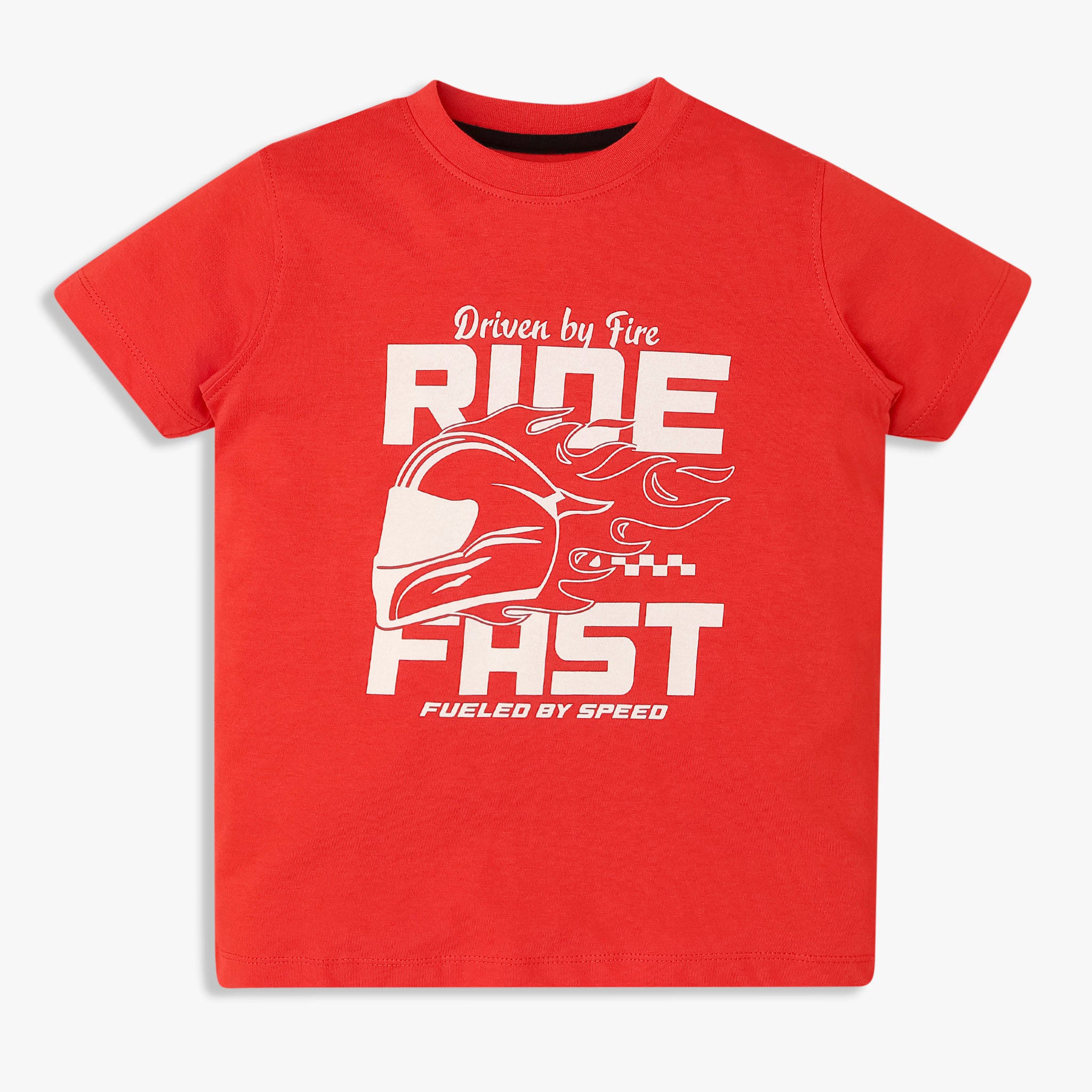 Boys Cotton Crew Neck Graphitee