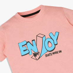 Boys Cotton Crew Neck Graphitee