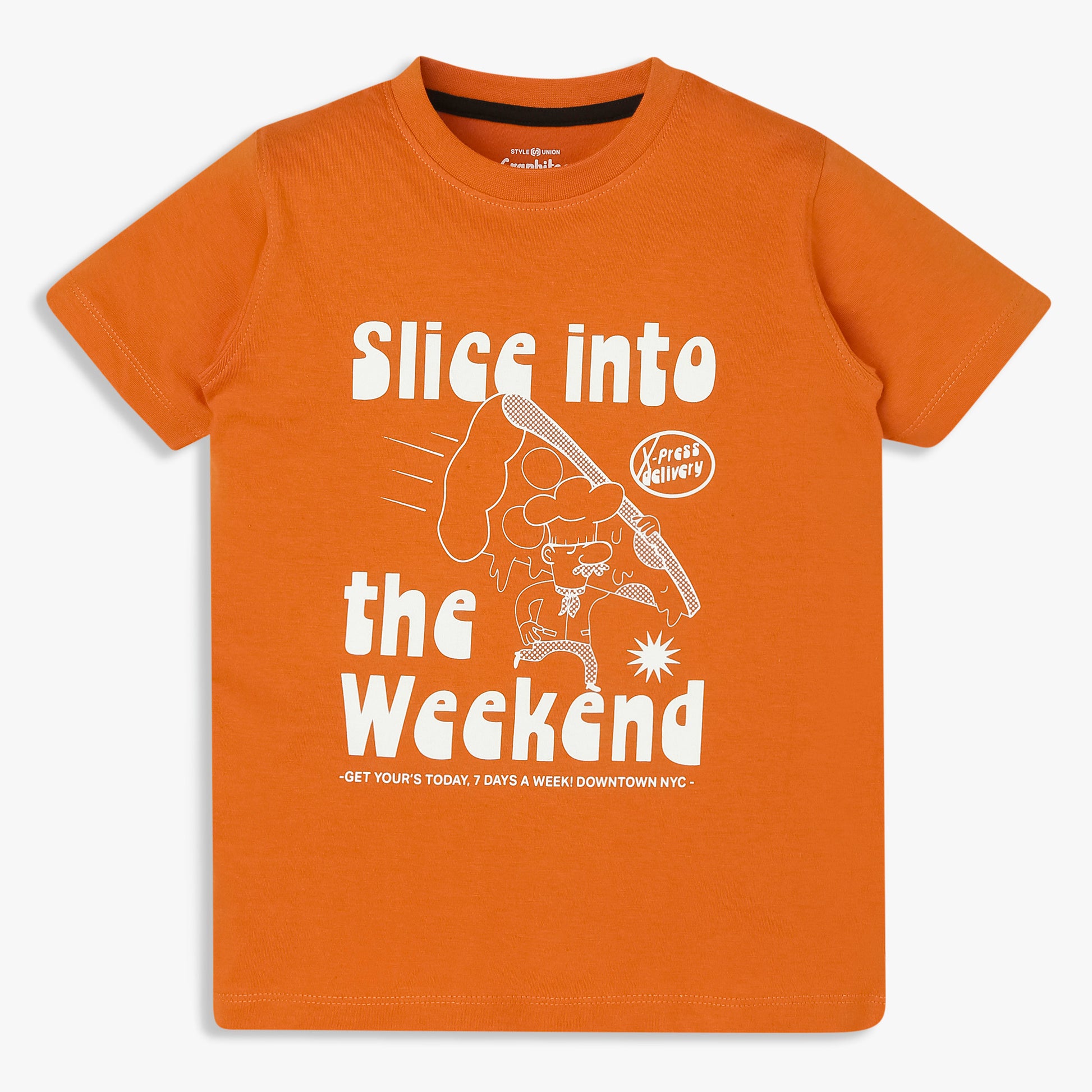 Boys Cotton Crew Neck Graphitee